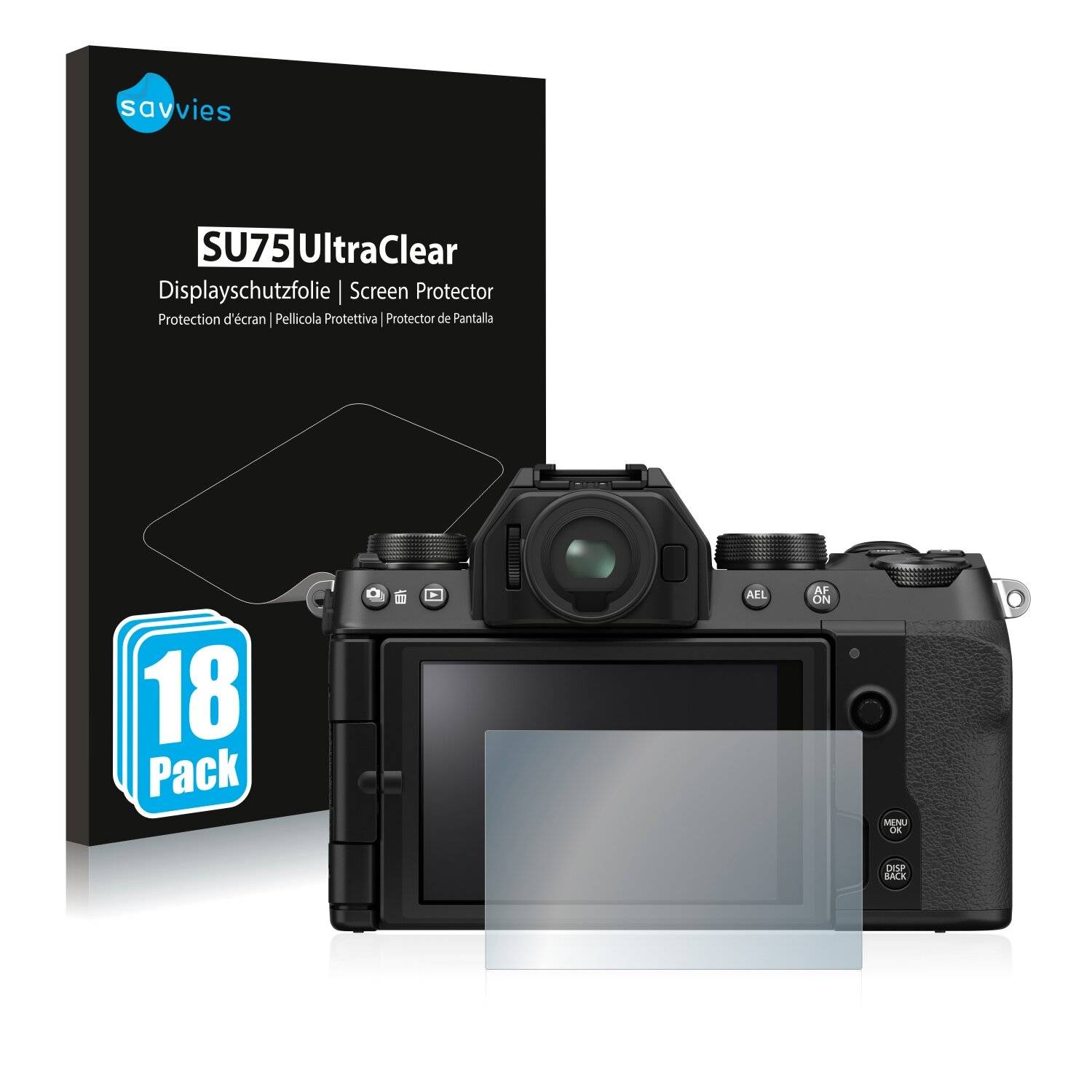 18x Savvies SU75 Displayschutzfolie für Fujifilm