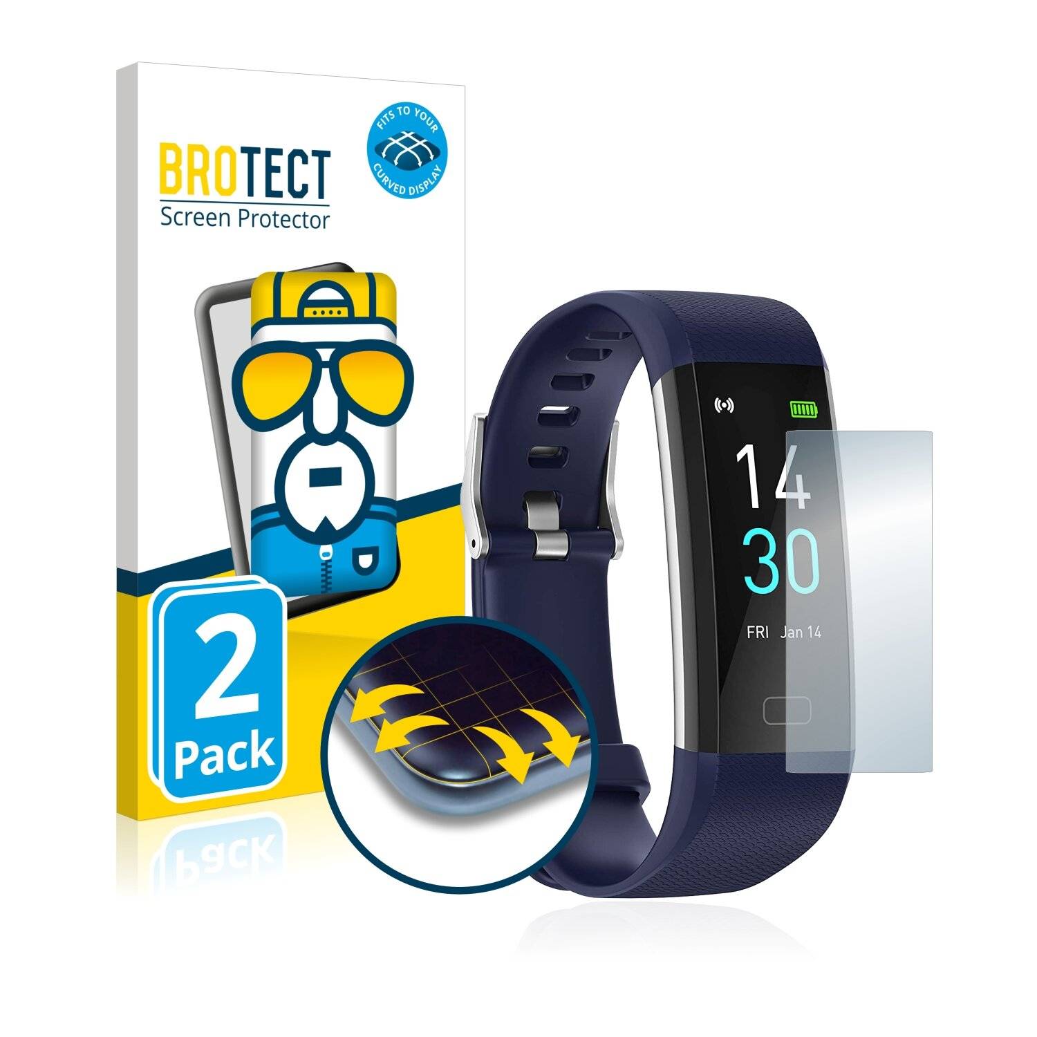 2x BROTECT Flex Full-Cover Displayschutzfolie für Showyoo