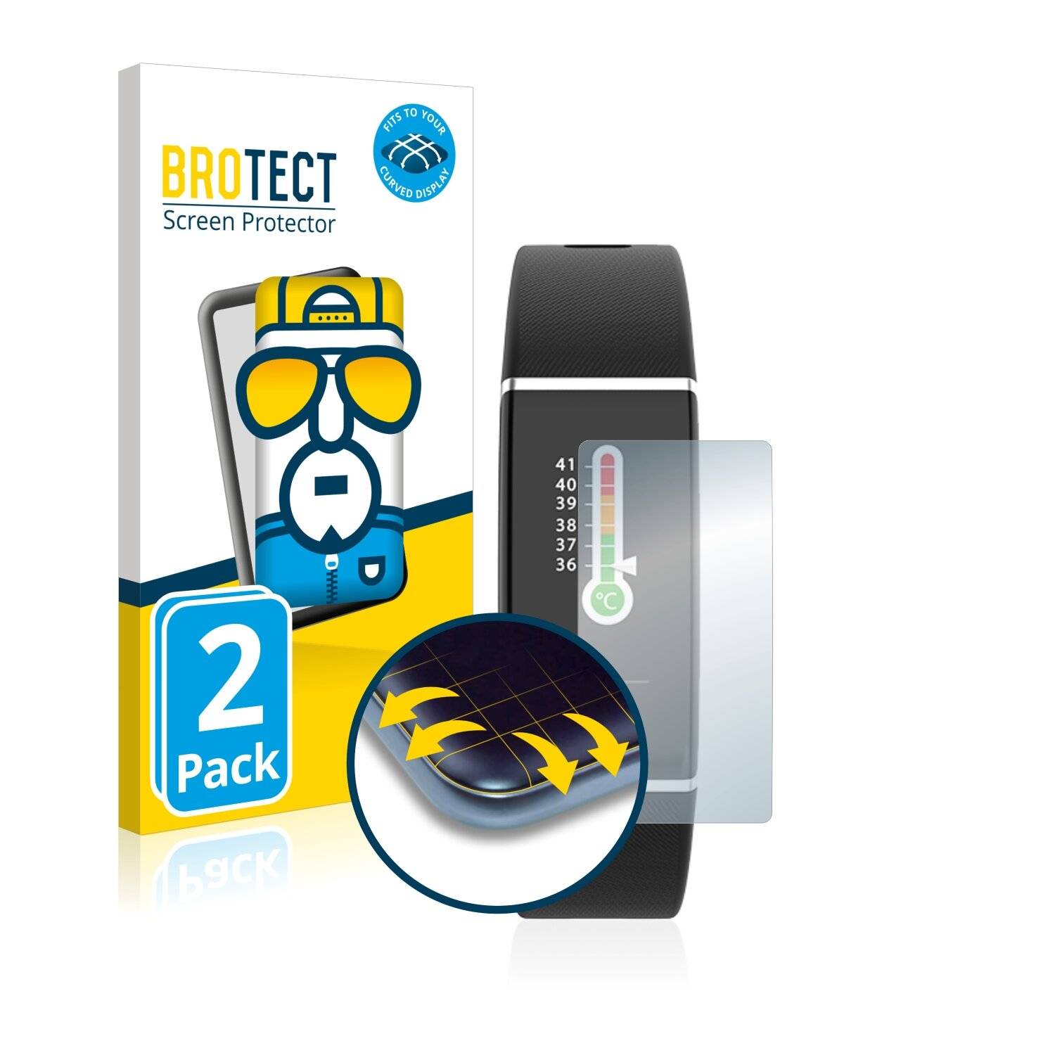 2x BROTECT Flex Full-Cover Displayschutzfolie für MyKronoz ZeTrack