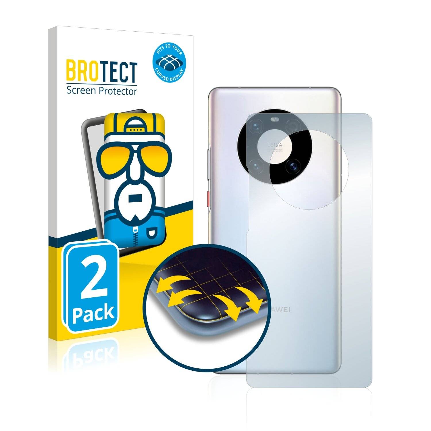 2x BROTECT Flex Full-Cover Displayschutzfolie für Huawei Mate 40 Pro Plus