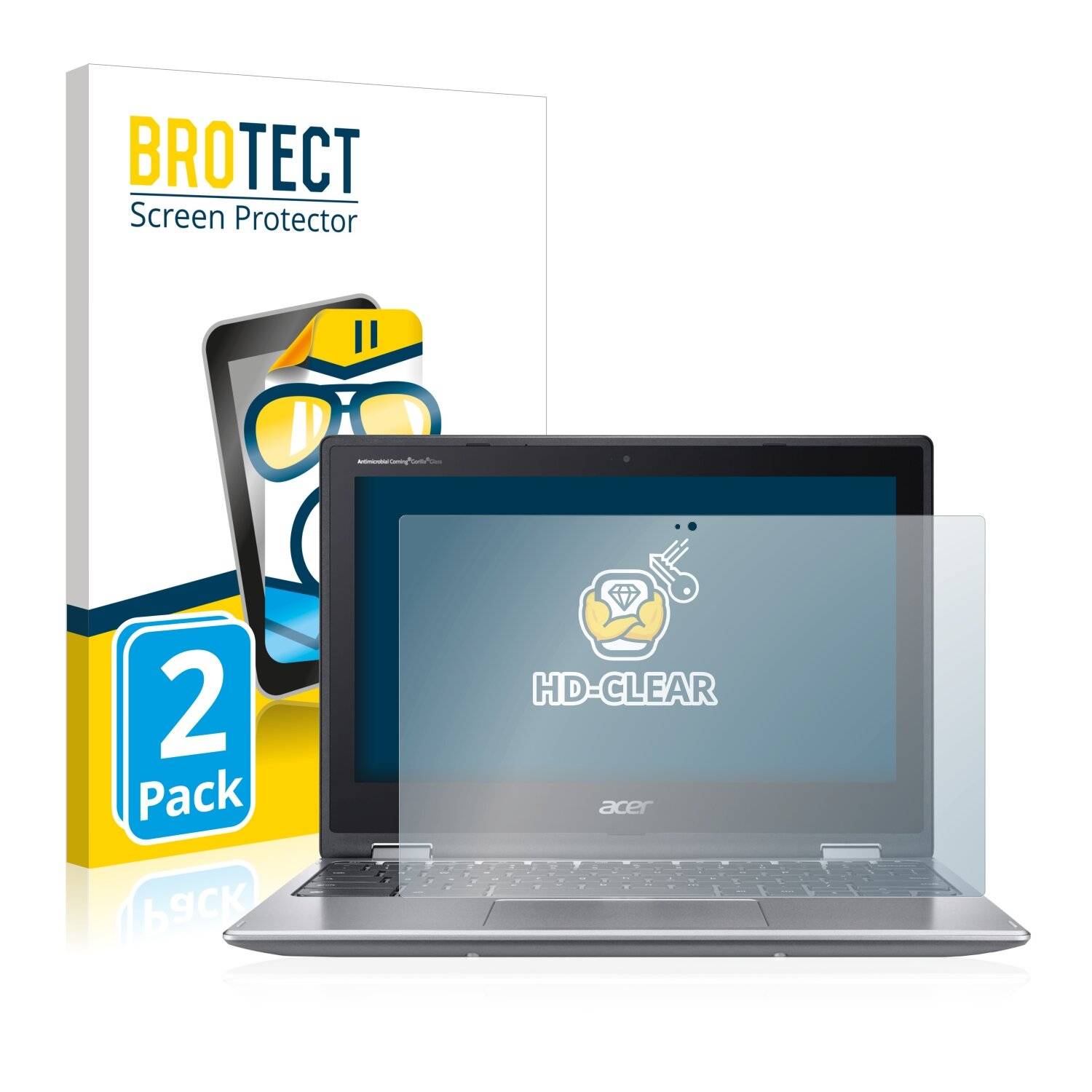 2x BROTECT HD-Clear Displayschutzfolie für Acer Chromebook Spin