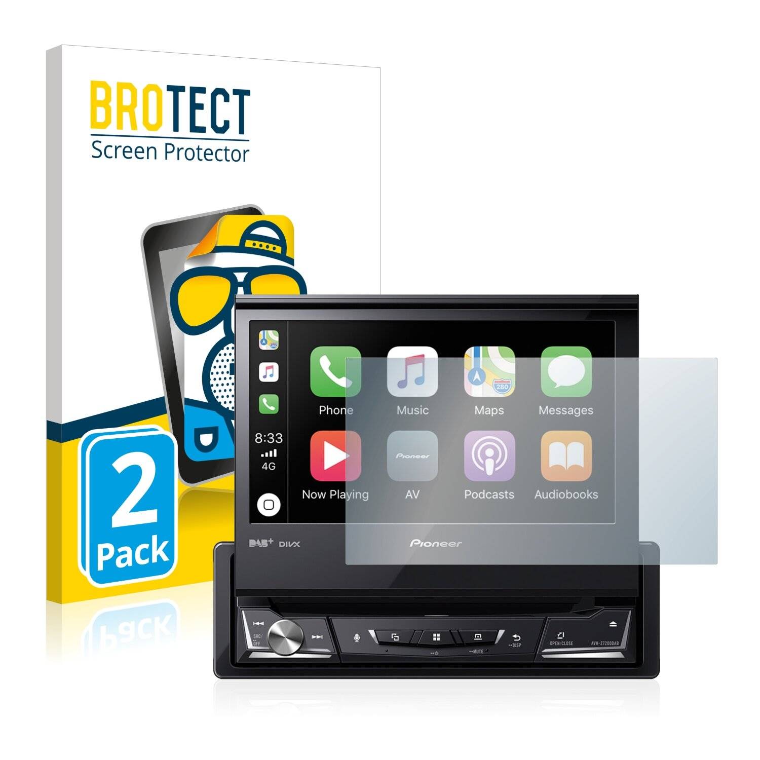 2x BROTECT Matte Displayschutzfolie für Pioneer AVH-Z7200DAB - Entspiegelt,