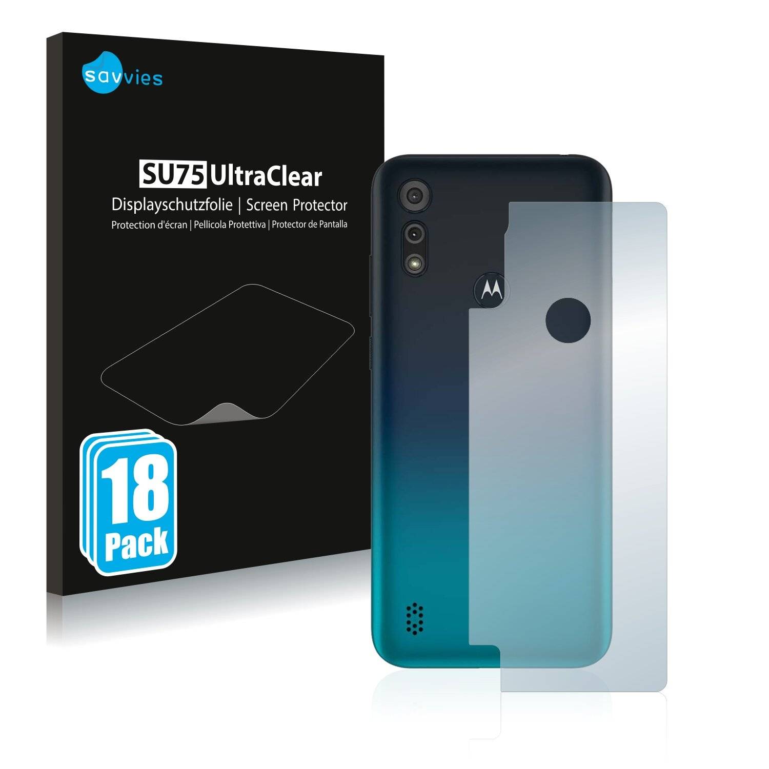 18x Savvies SU75 Displayschutzfolie für Motorola Moto E6s