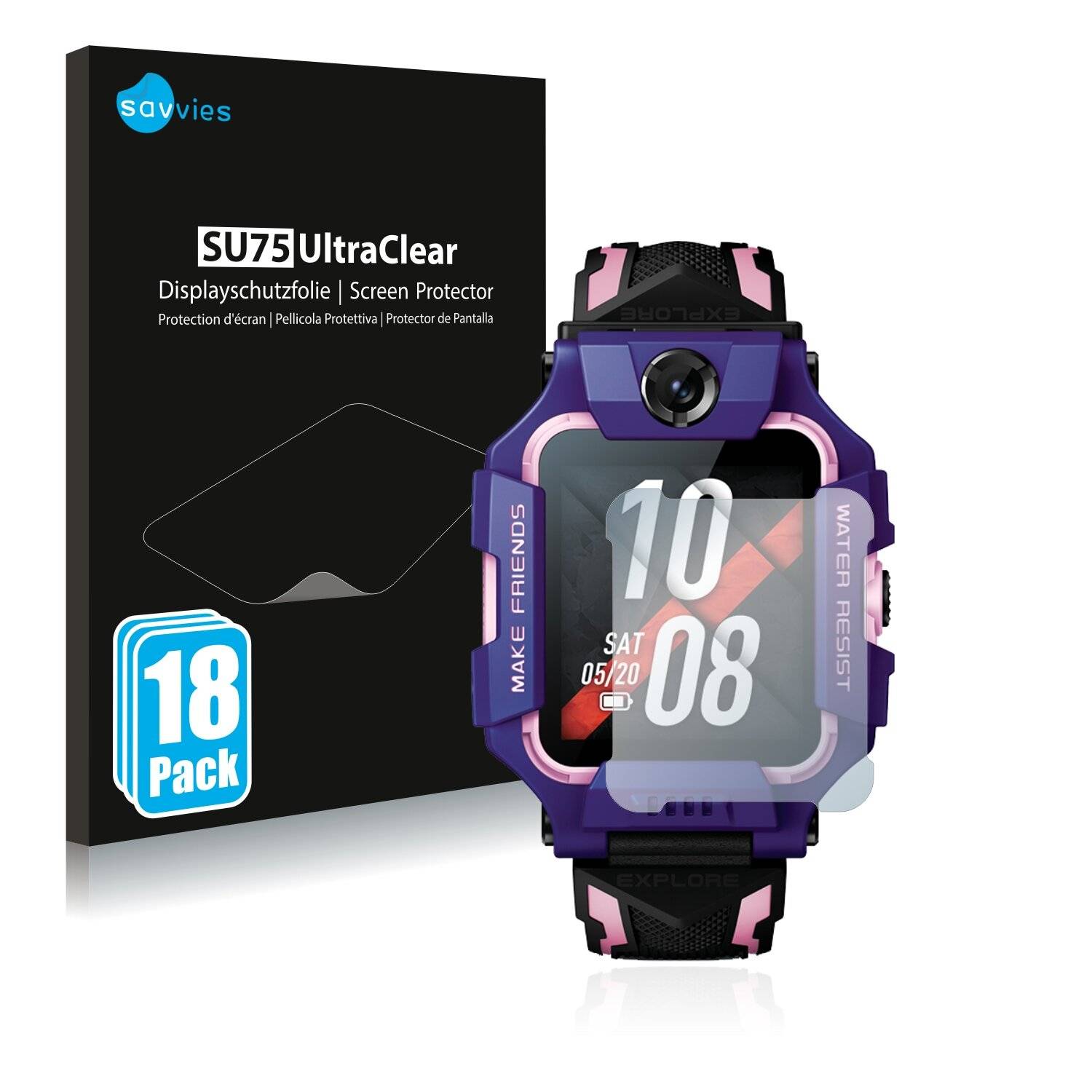 18x Savvies SU75 Displayschutzfolie für Imoo Watch Phone