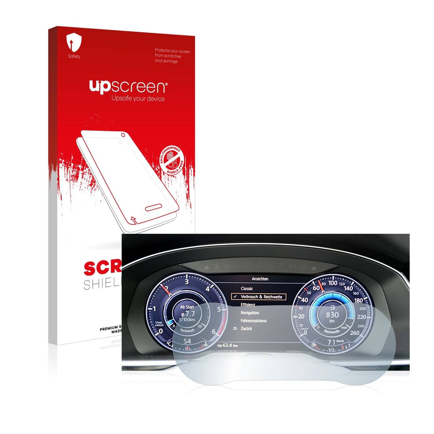 upscreen Scratch Shield Clear Premium Displayschutzfolie für Volkswagen Golf 7 Variant 2018