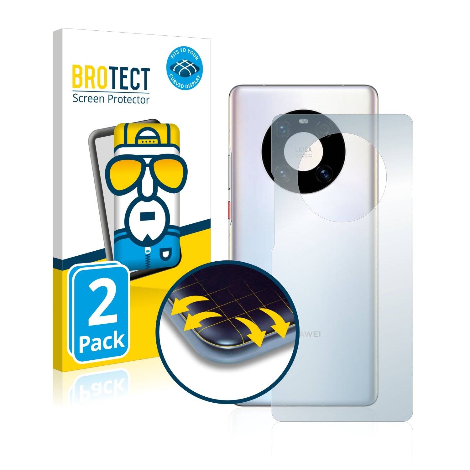 2x BROTECT Flex Full-Cover Displayschutzfolie für Huawei Mate 40 Pro