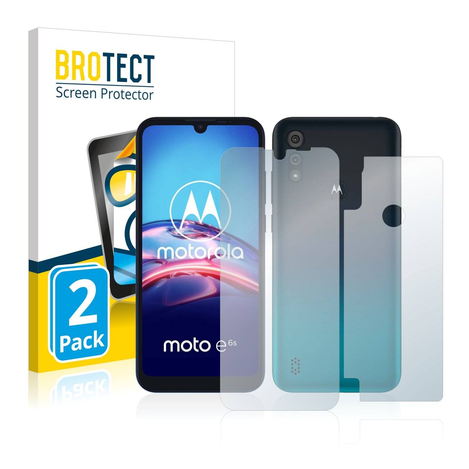 2x BROTECT HD-Clear Displayschutzfolie für Motorola Moto E6s (Vorder +