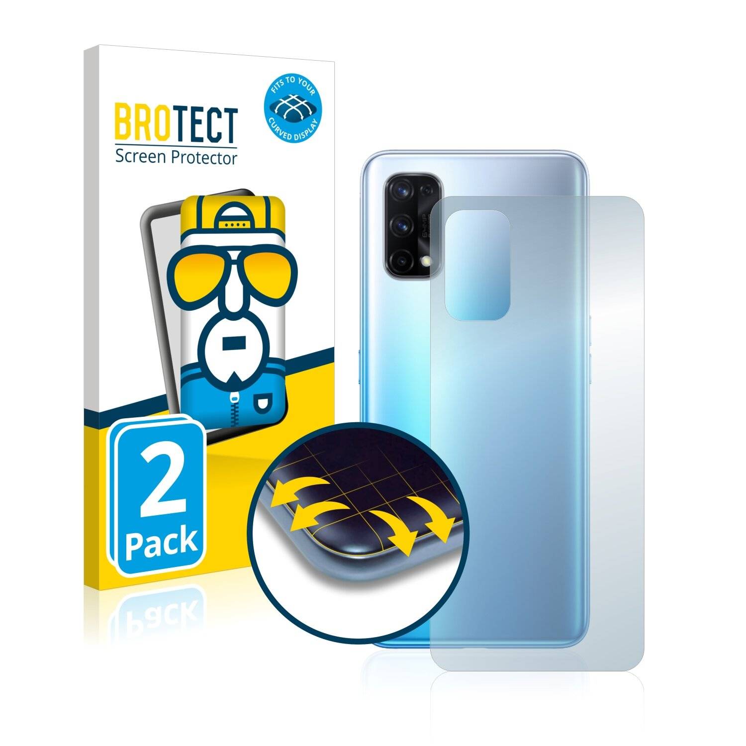 2x BROTECT Flex Full-Cover Displayschutzfolie für Realme X7