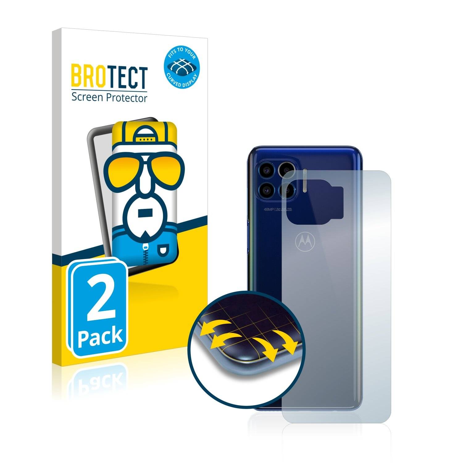2x BROTECT Flex Full-Cover Displayschutzfolie für Motorola One 5G