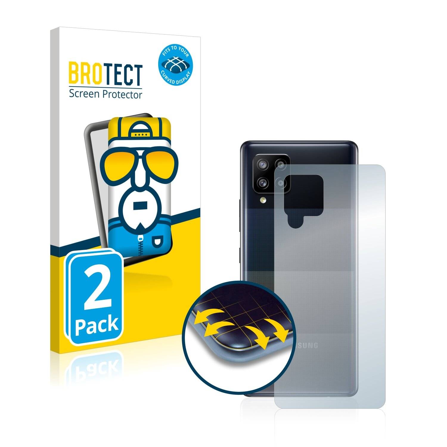 2x BROTECT Flex Full-Cover Displayschutzfolie für Samsung Galaxy A42 5G