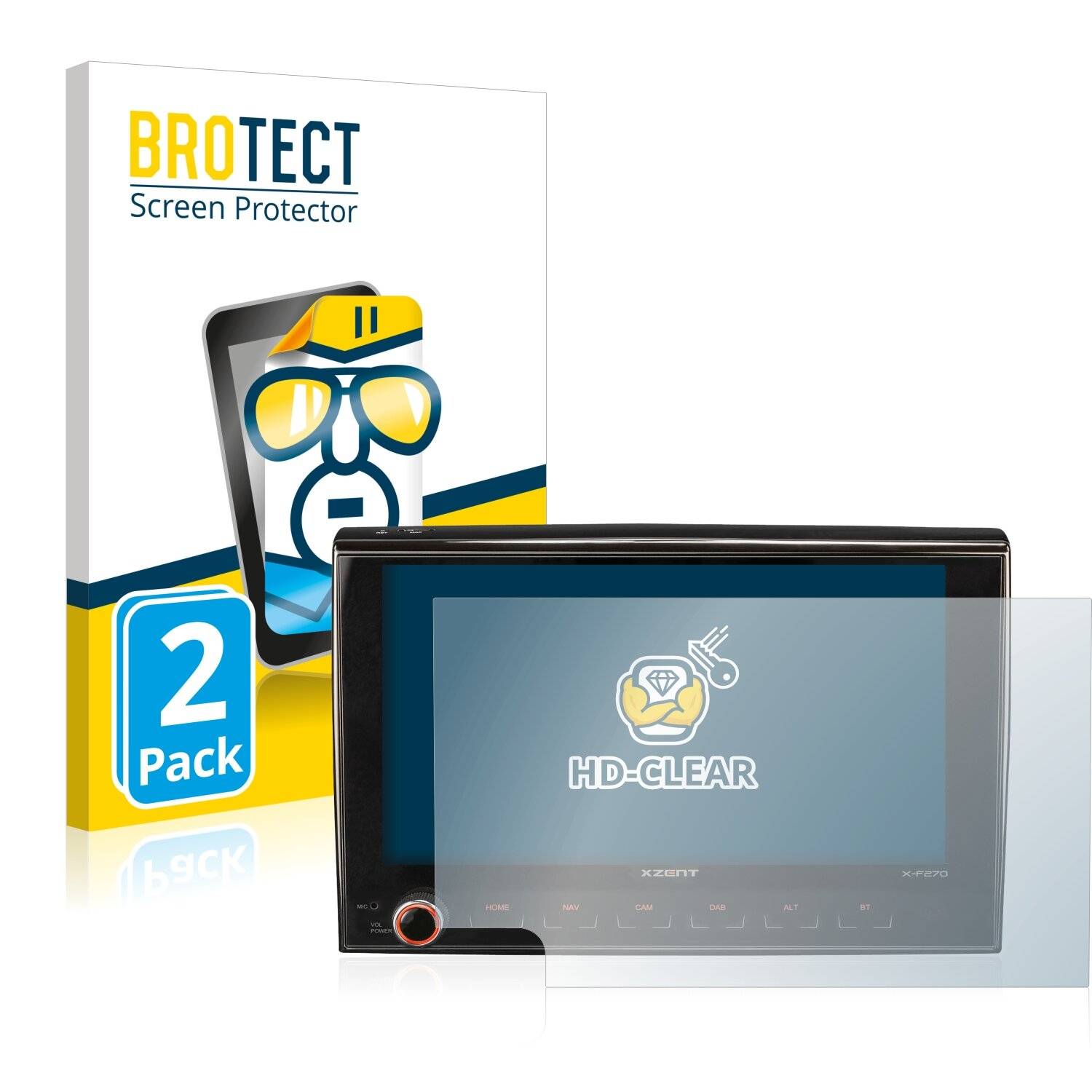 2x BROTECT HD-Clear Displayschutzfolie für Fiat Ducato III 2014 X-F270
