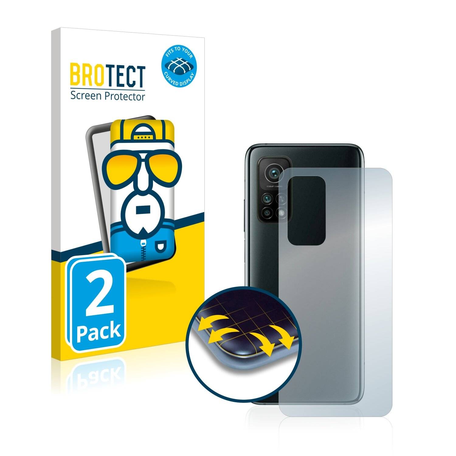 2x BROTECT Flex Full-Cover Displayschutzfolie für Xiaomi Mi 10T Pro 5G