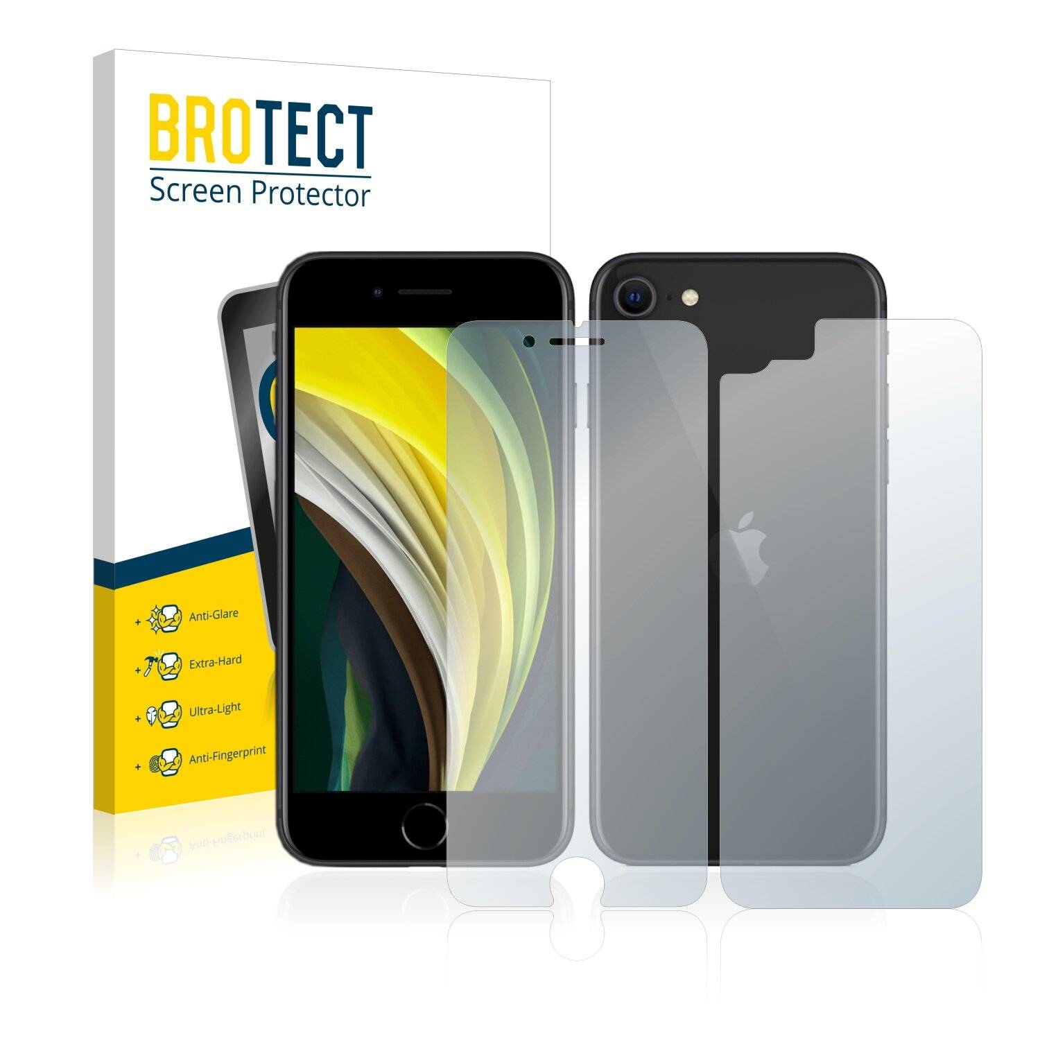 BROTECT AirGlass Matte Schutzglas Folie für Apple iPhone SE 2 2020 (Vorder +