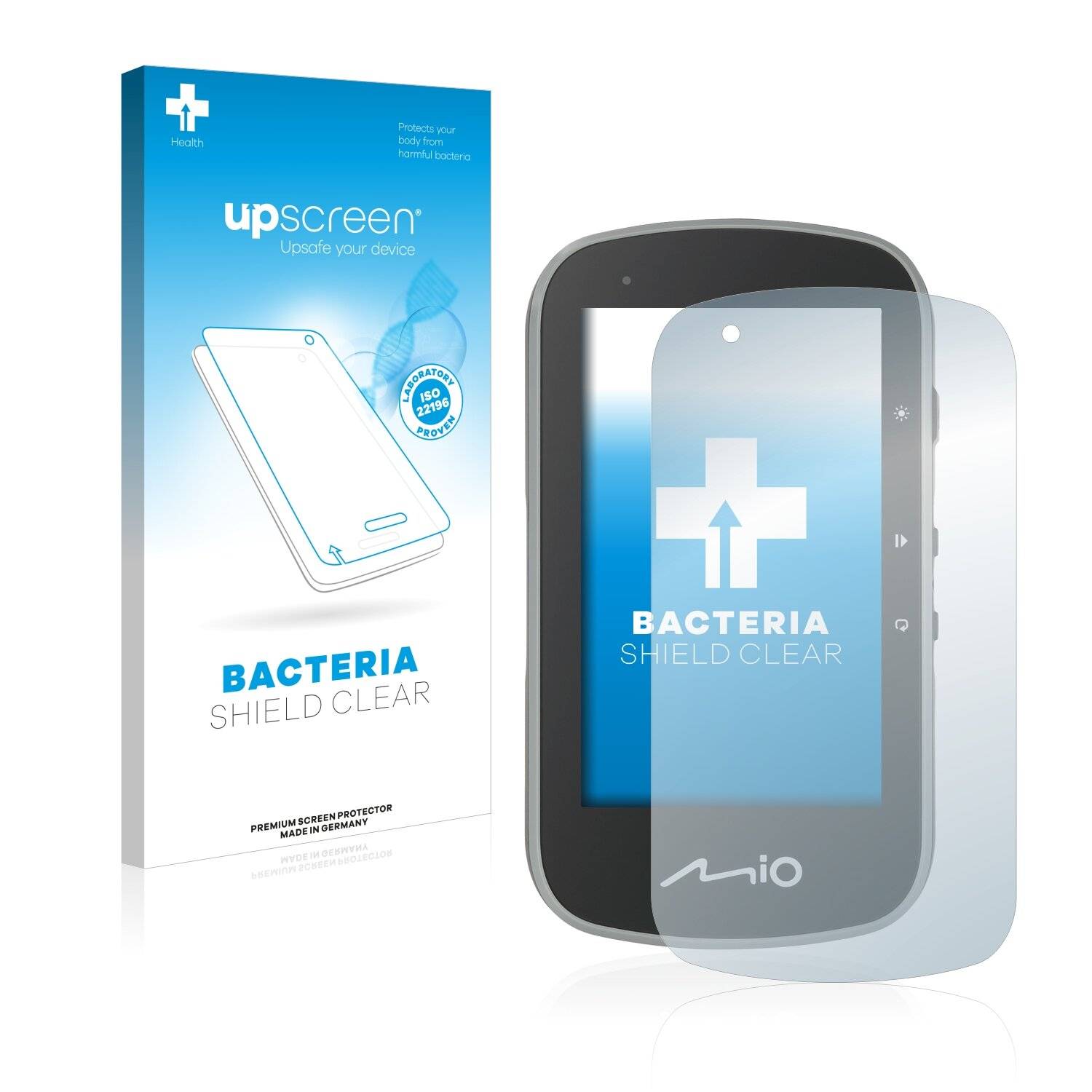 upscreen Bacteria Shield Clear Premium Antibakterielle Displayschutzfolie für Mitac Mio