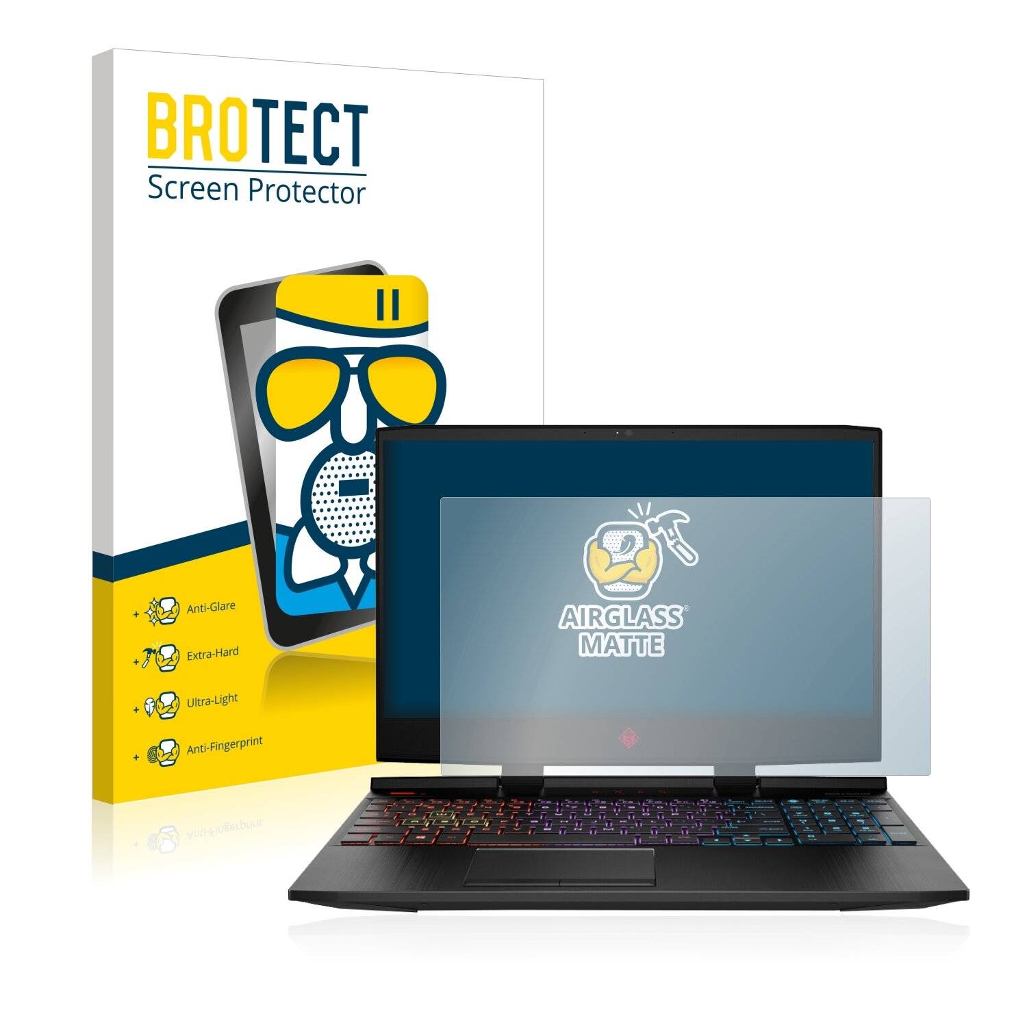 BROTECT AirGlass Matte Schutzglas Folie für HP Omen