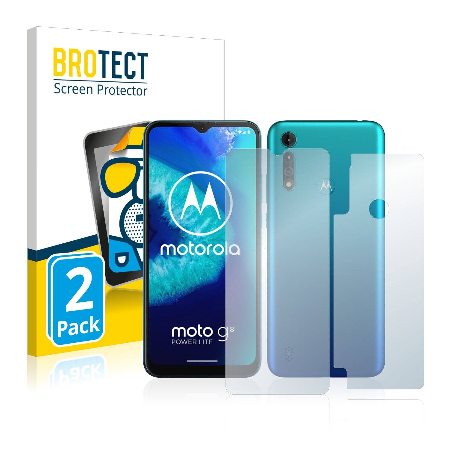 2x BROTECT Matte Displayschutzfolie für Motorola Moto G8 Power Lite (Vorder + Rückseite) -
