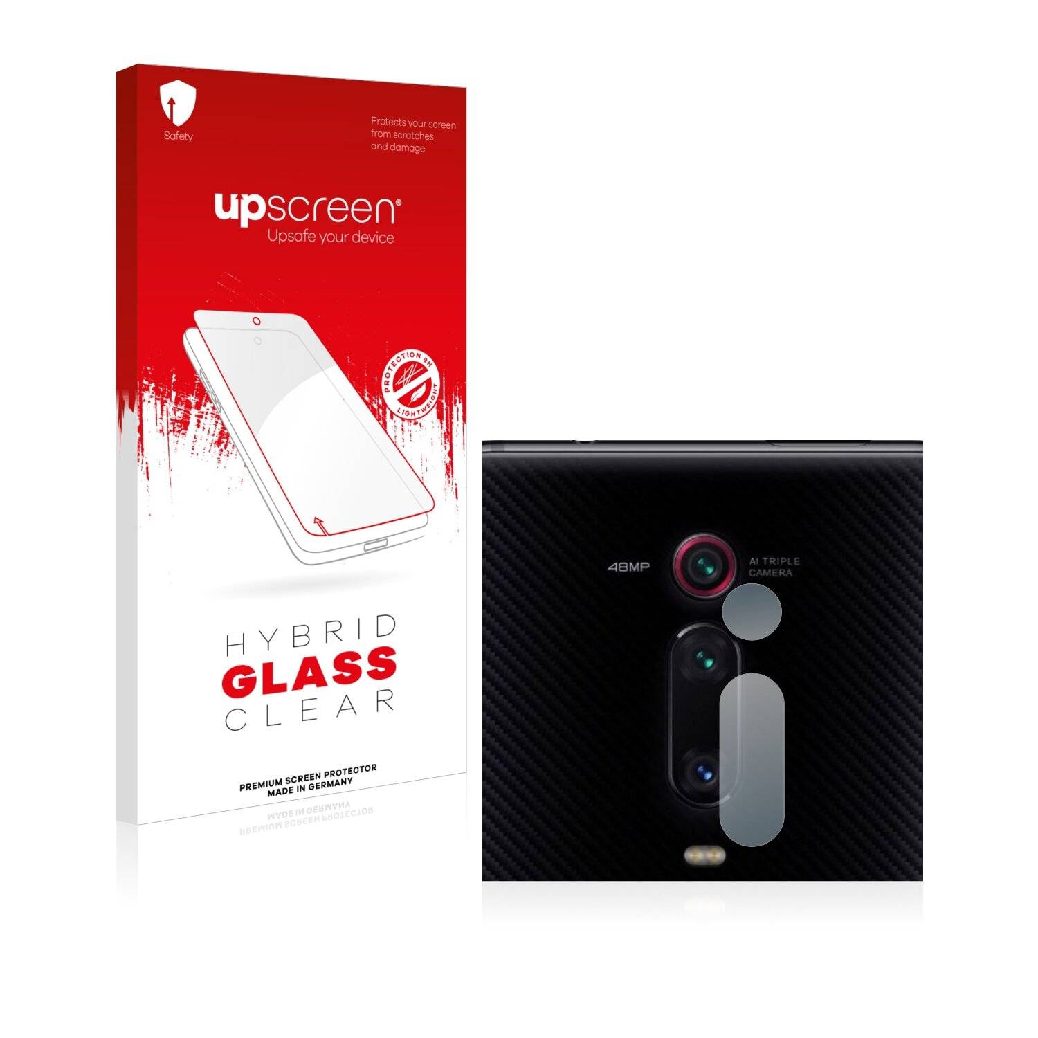 upscreen Hybrid Glass Clear Premium Schutzglas Folie für Xiaomi Mi 9T (NUR