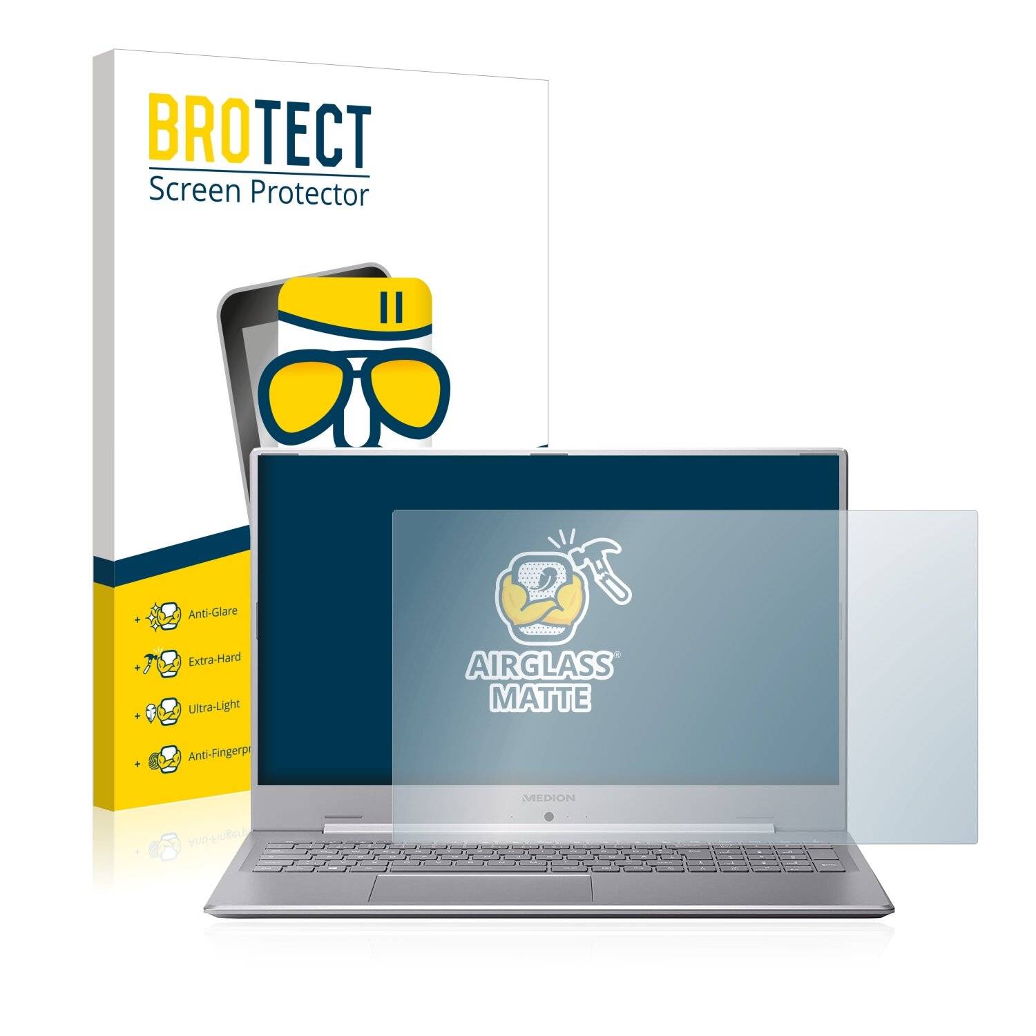 BROTECT AirGlass Matte Schutzglas Folie für Medion Akoya