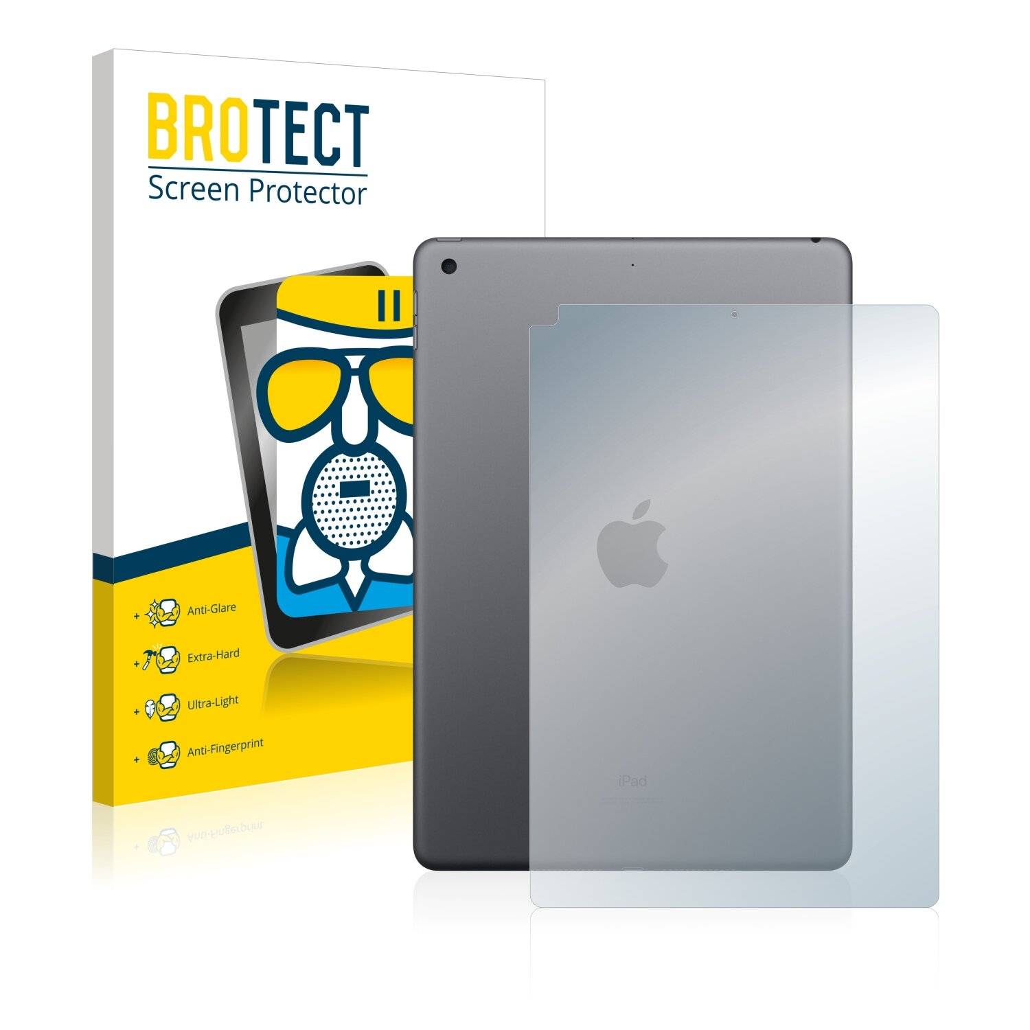 BROTECT AirGlass Matte Schutzglas Folie für Apple iPad 10.2 WiFi 2020 (Rückseite, 8.