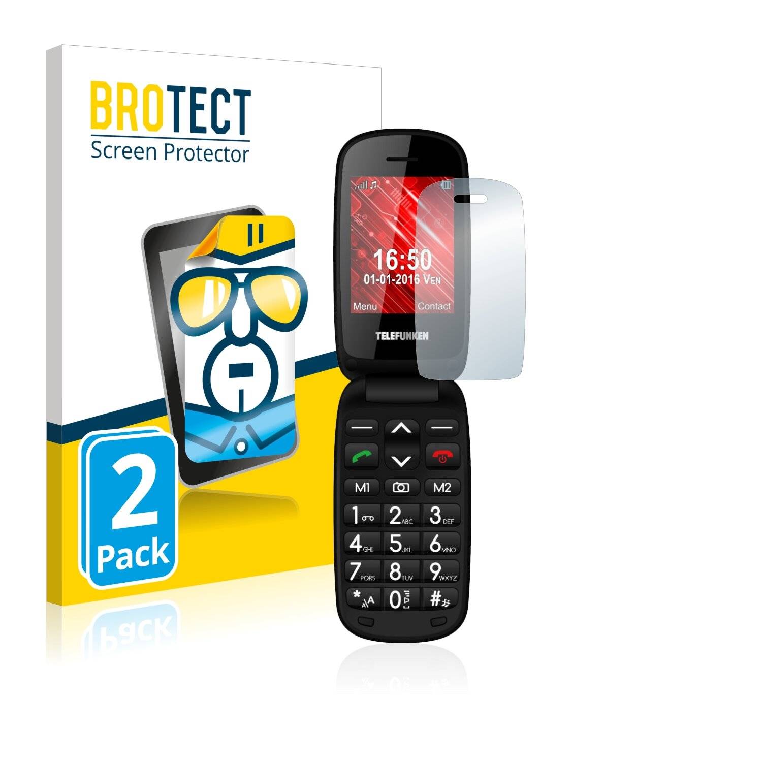 2x BROTECT HD-Clear Displayschutzfolie für Telefunken