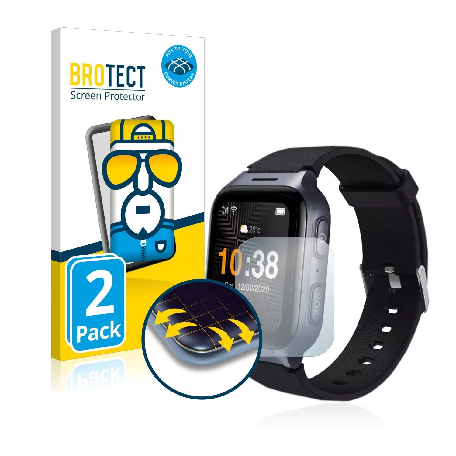 2x BROTECT Flex Full-Cover Displayschutzfolie für TCL Movetime FamilyWatch