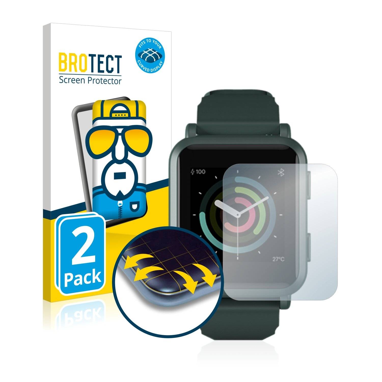 2x BROTECT Flex Full-Cover Displayschutzfolie für Noise ColorFit