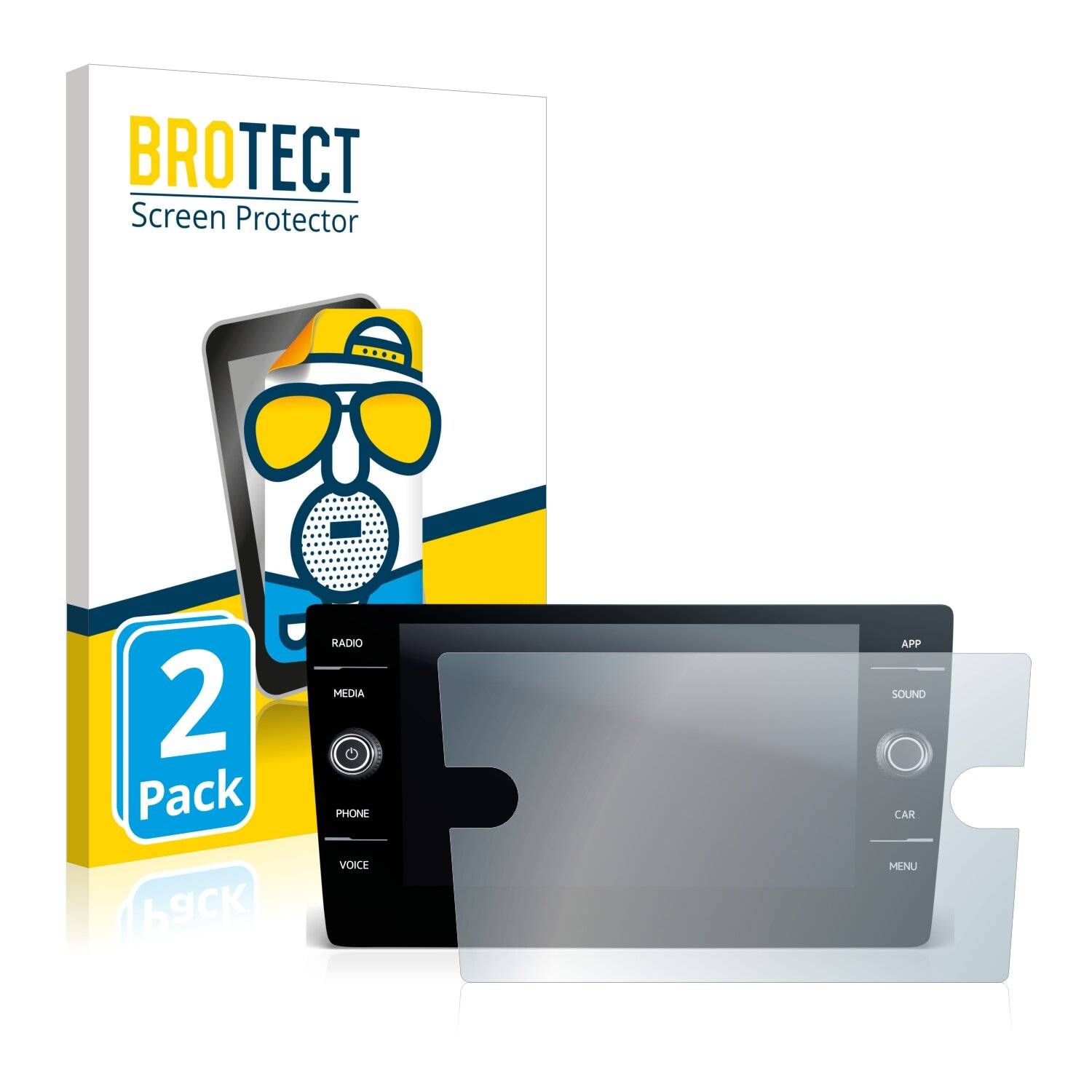 2x BROTECT Matte Displayschutzfolie für Volkswagen T-Roc United TSI 2020 Discover Media 8