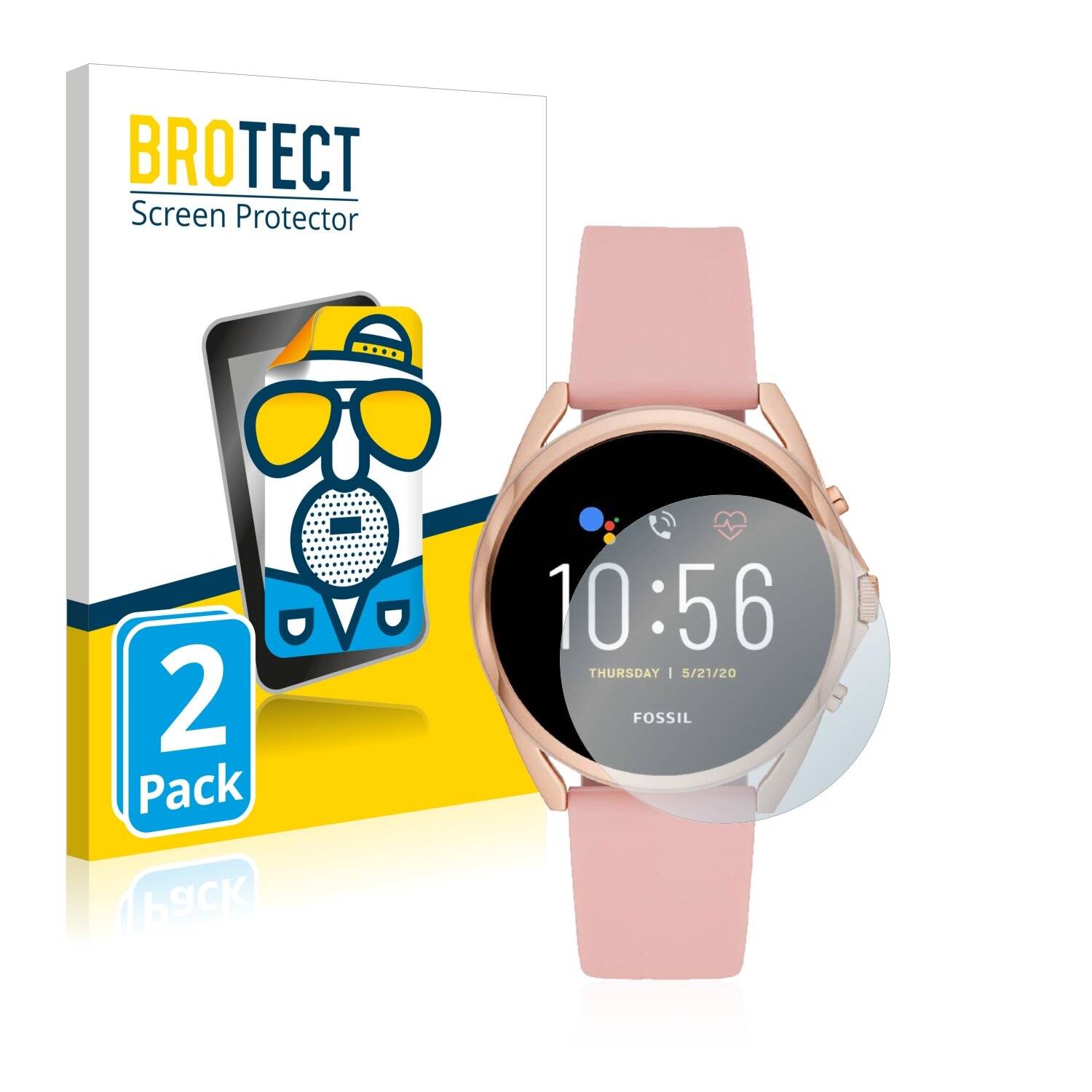 2x BROTECT Matte Displayschutzfolie für Fossil Gen 5 LTE - Entspiegelt,