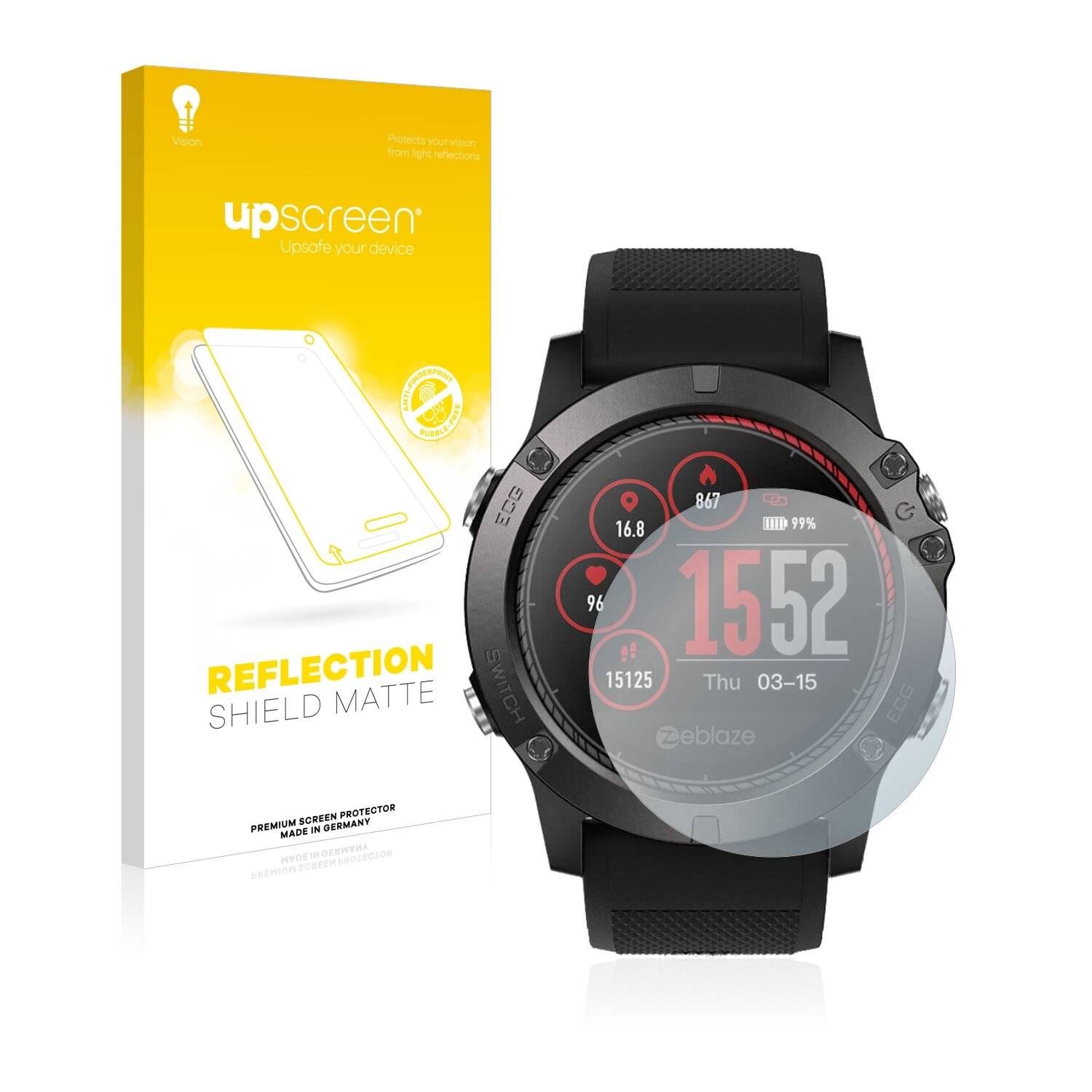 upscreen Reflection Shield Matte Premium Displayschutzfolie für Zeblaze Vibe 3