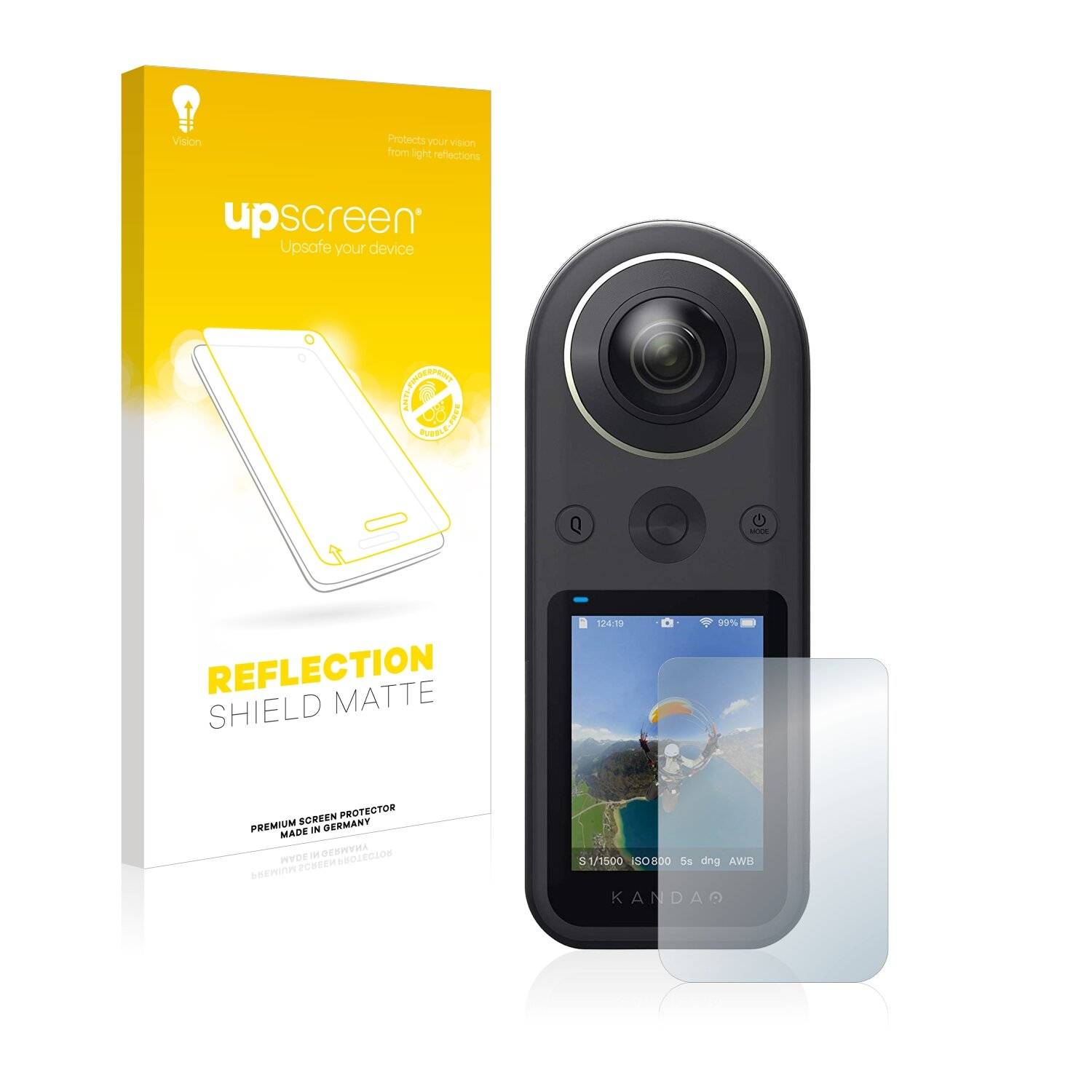 upscreen Reflection Shield Matte Premium Displayschutzfolie für Kandao QooCam