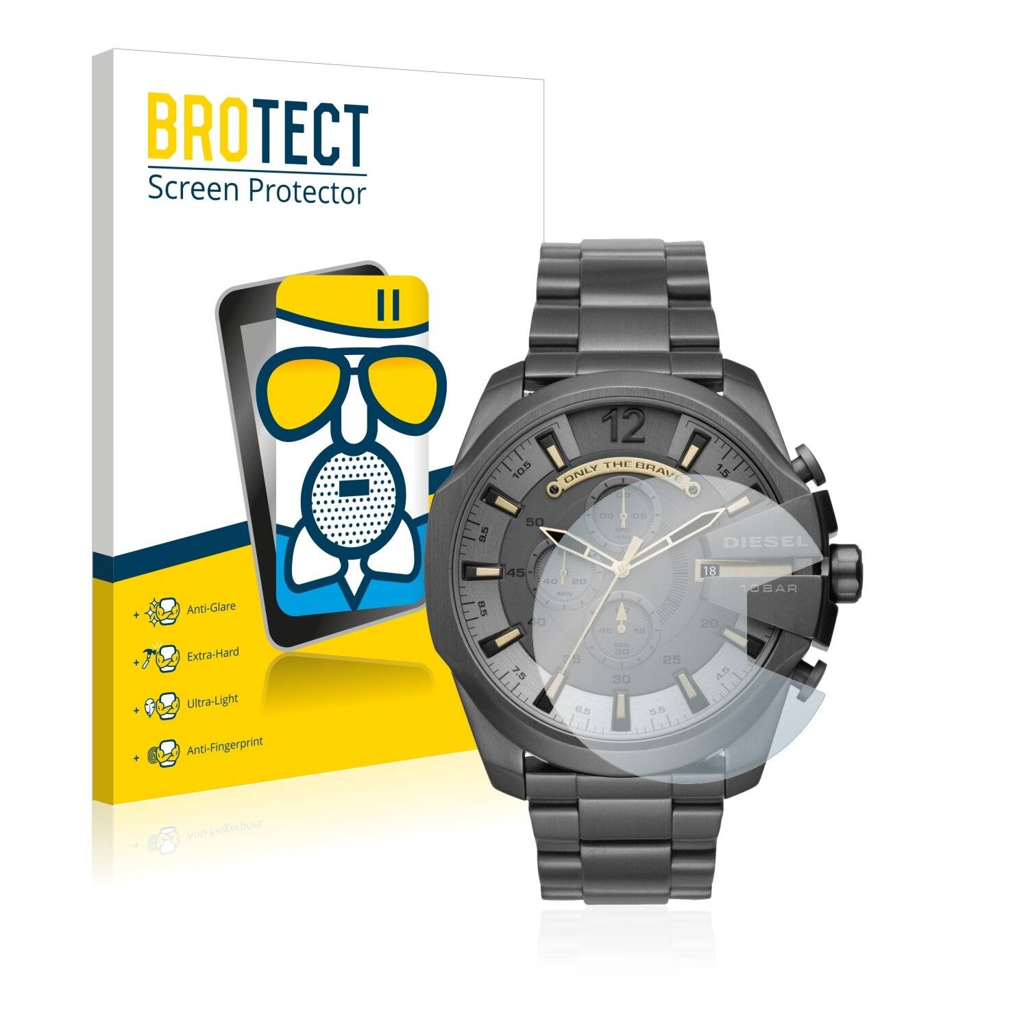 BROTECT AirGlass Matte Schutzglas Folie für Diesel Chronograph