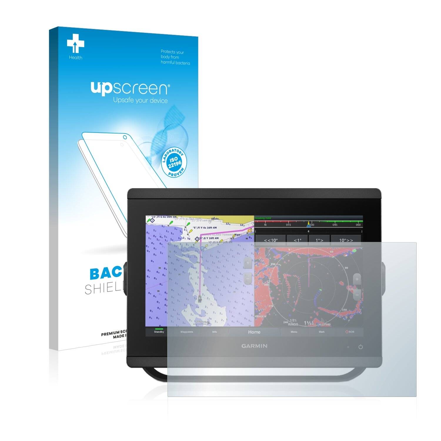 upscreen Bacteria Shield Clear Premium Antibakterielle Displayschutzfolie für Garmin GPSMAP