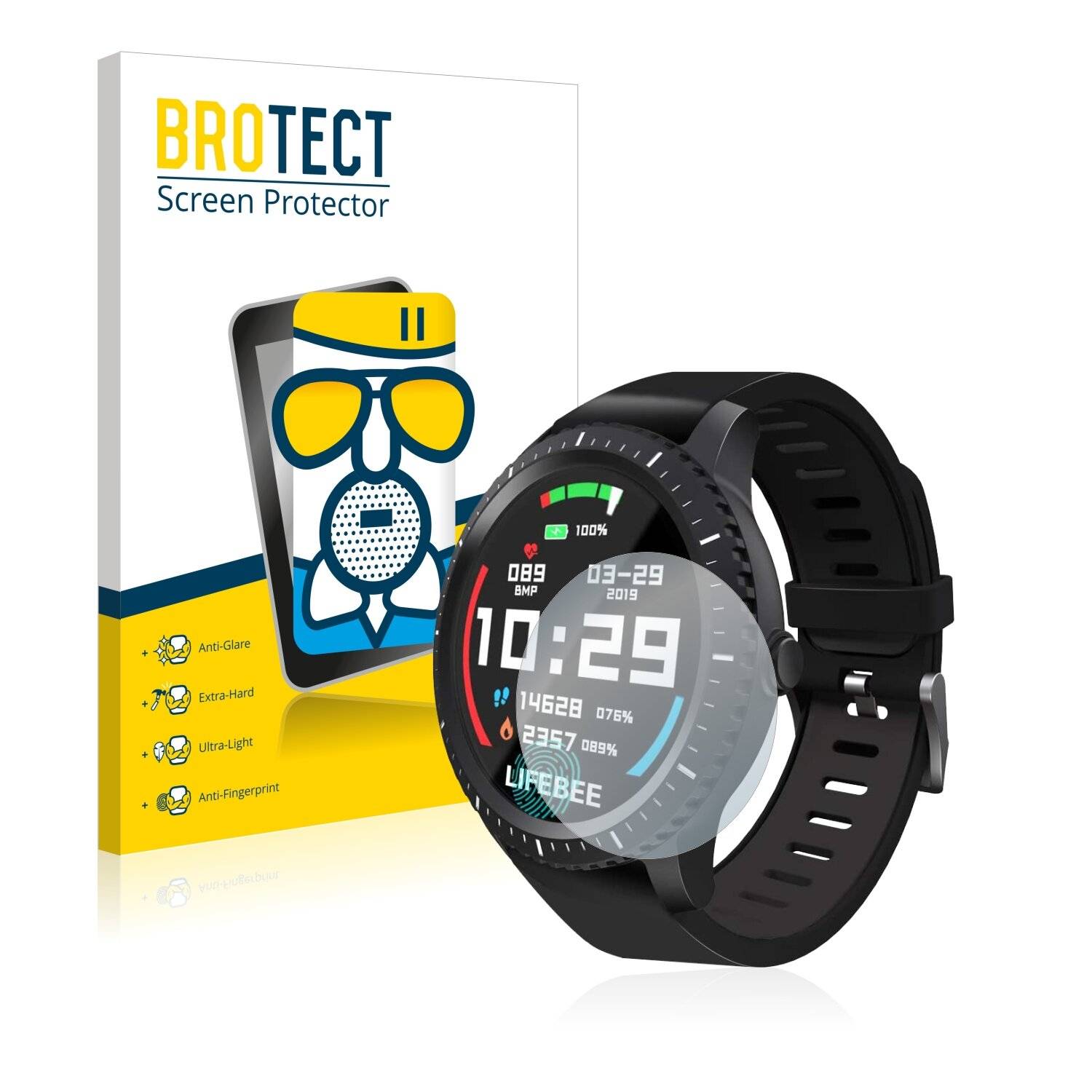 BROTECT AirGlass Matte Schutzglas Folie für Lifebee Watch