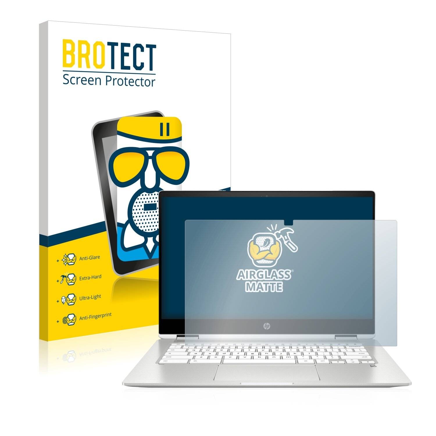 BROTECT AirGlass Matte Schutzglas Folie für HP Chromebook x360