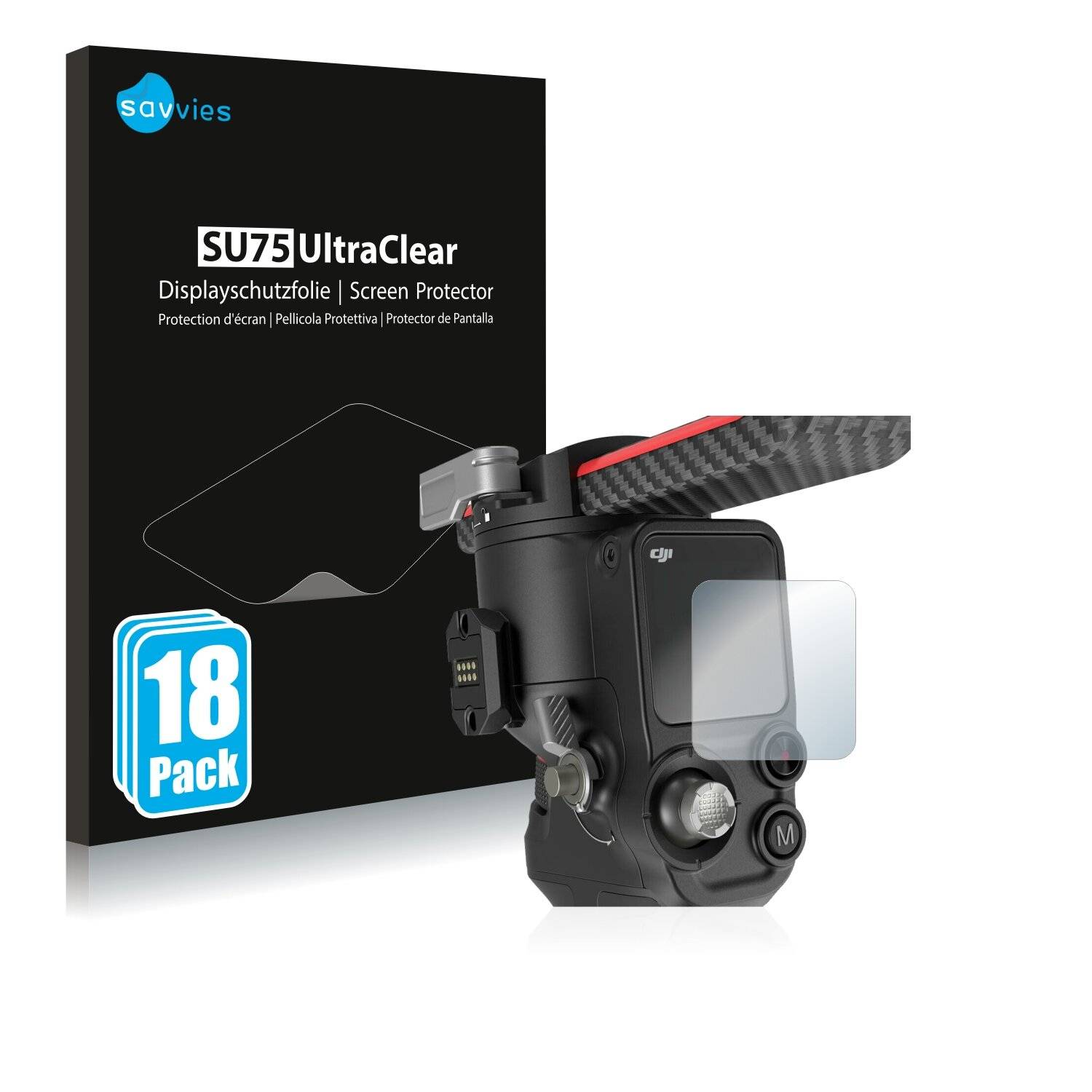 18x Savvies SU75 Displayschutzfolie für DJI RS
