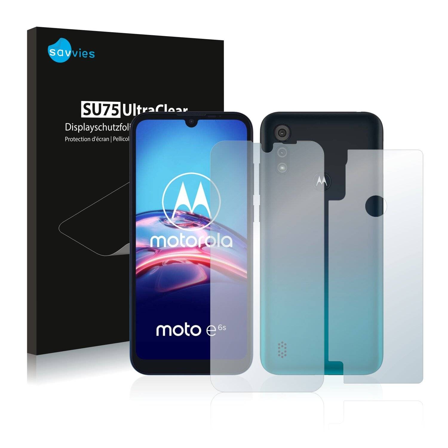 18x Savvies SU75 Displayschutzfolie für Motorola Moto E6s (Vorder +