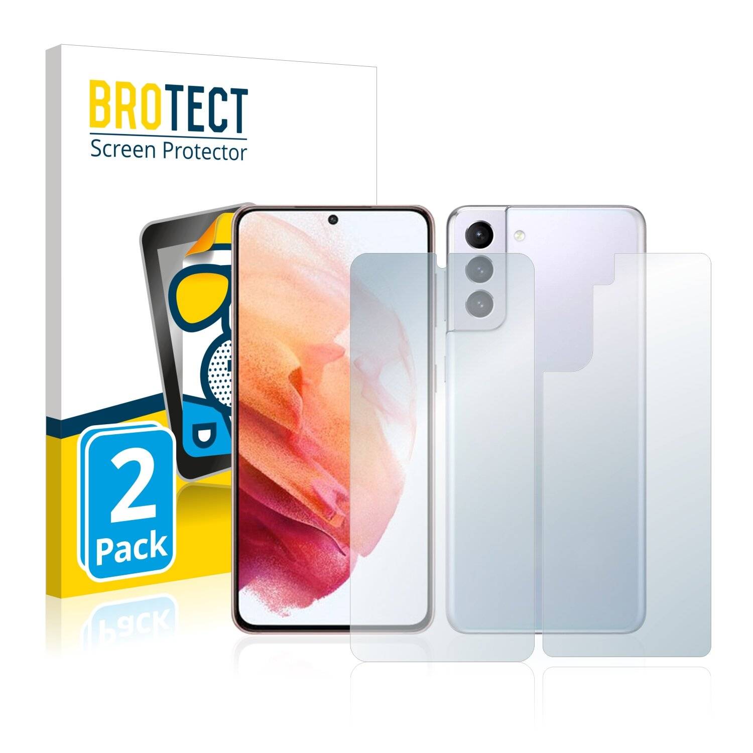 2x BROTECT Matte Displayschutzfolie für Samsung Galaxy S21 5G (Vorder + Rückseite) -