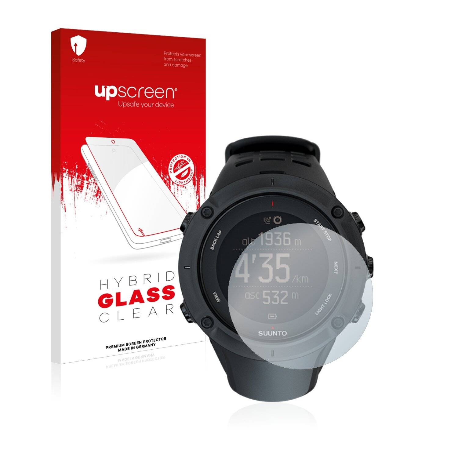 upscreen Hybrid Glass Clear Premium Schutzglas Folie für Suunto Ambit3 Peak