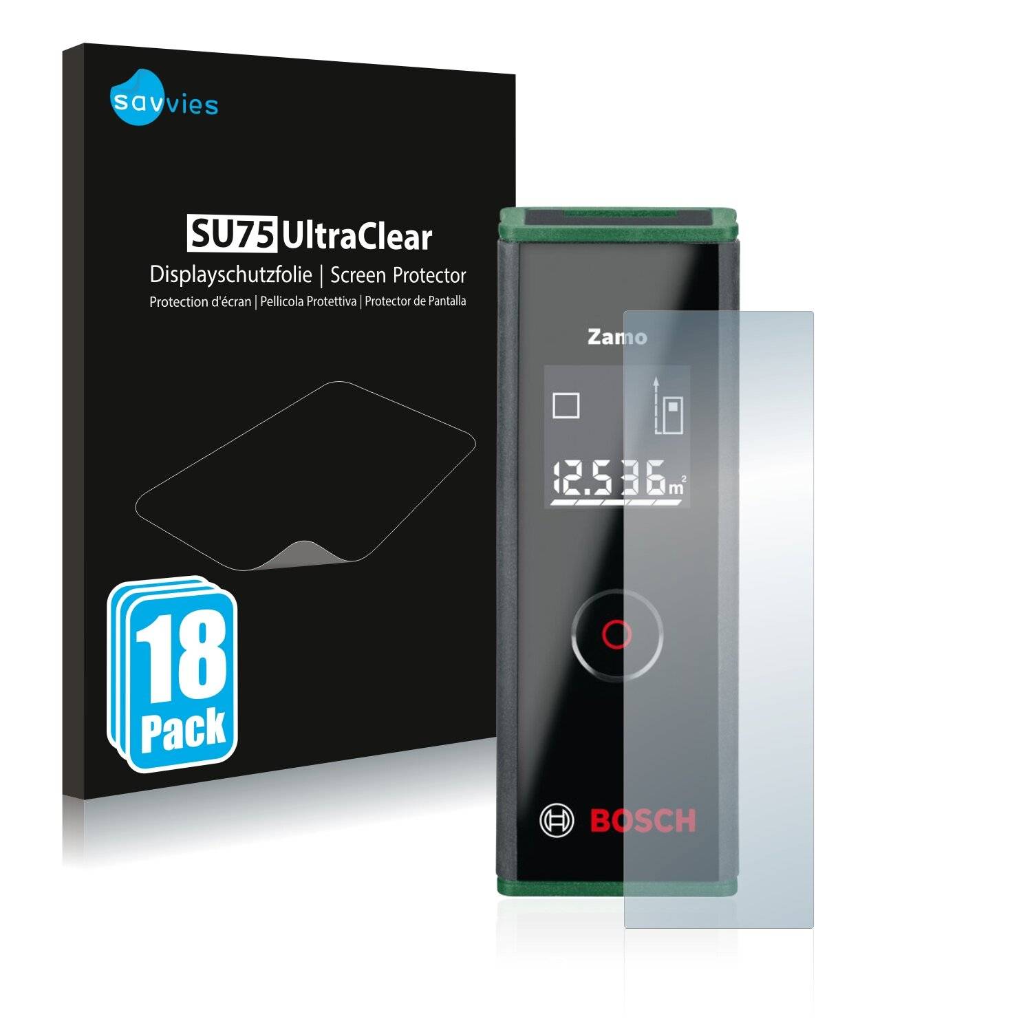 18x Savvies SU75 Displayschutzfolie für Bosch Zamo