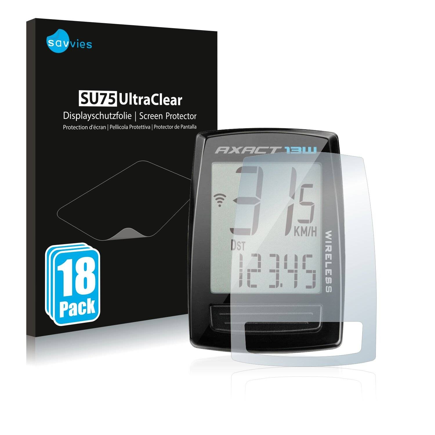 18x Savvies SU75 Displayschutzfolie für Giant Axact