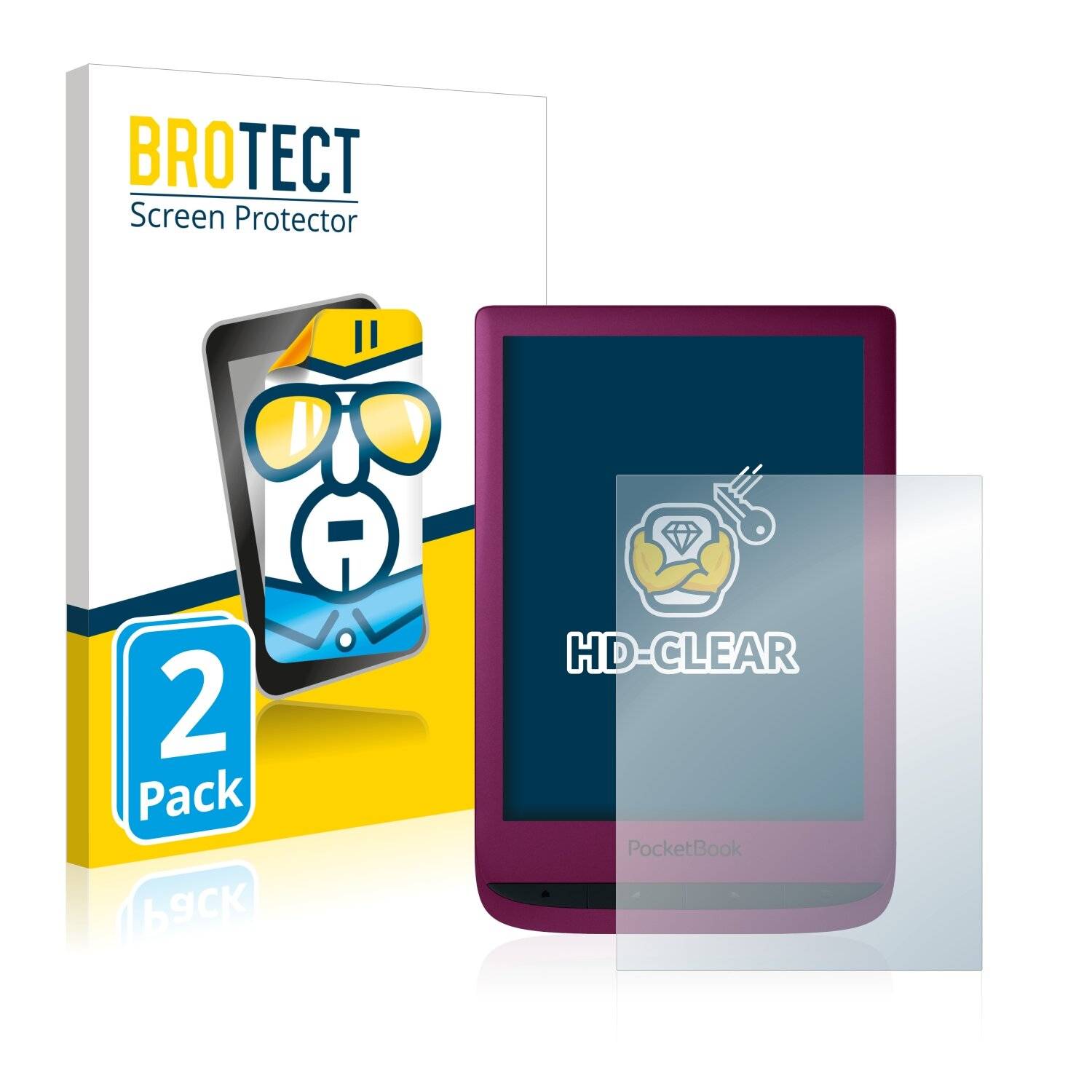 2x BROTECT HD-Clear Displayschutzfolie für PocketBook Touch Lux