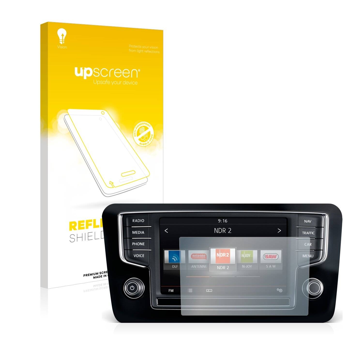 upscreen Reflection Shield Matte Premium Displayschutzfolie für Volkswagen Sharan 2015