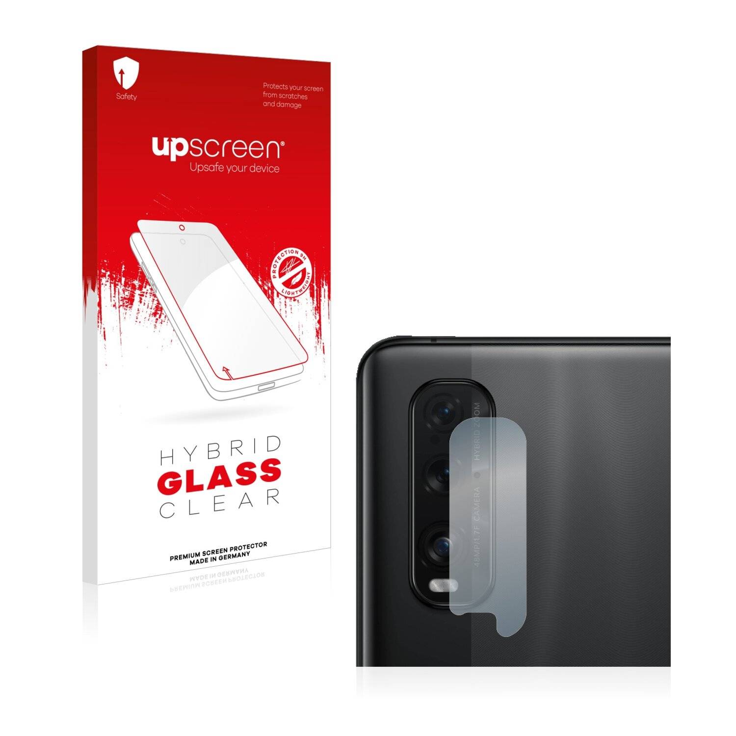 upscreen Hybrid Glass Clear Premium Schutzglas Folie für Oppo Find X2 (NUR