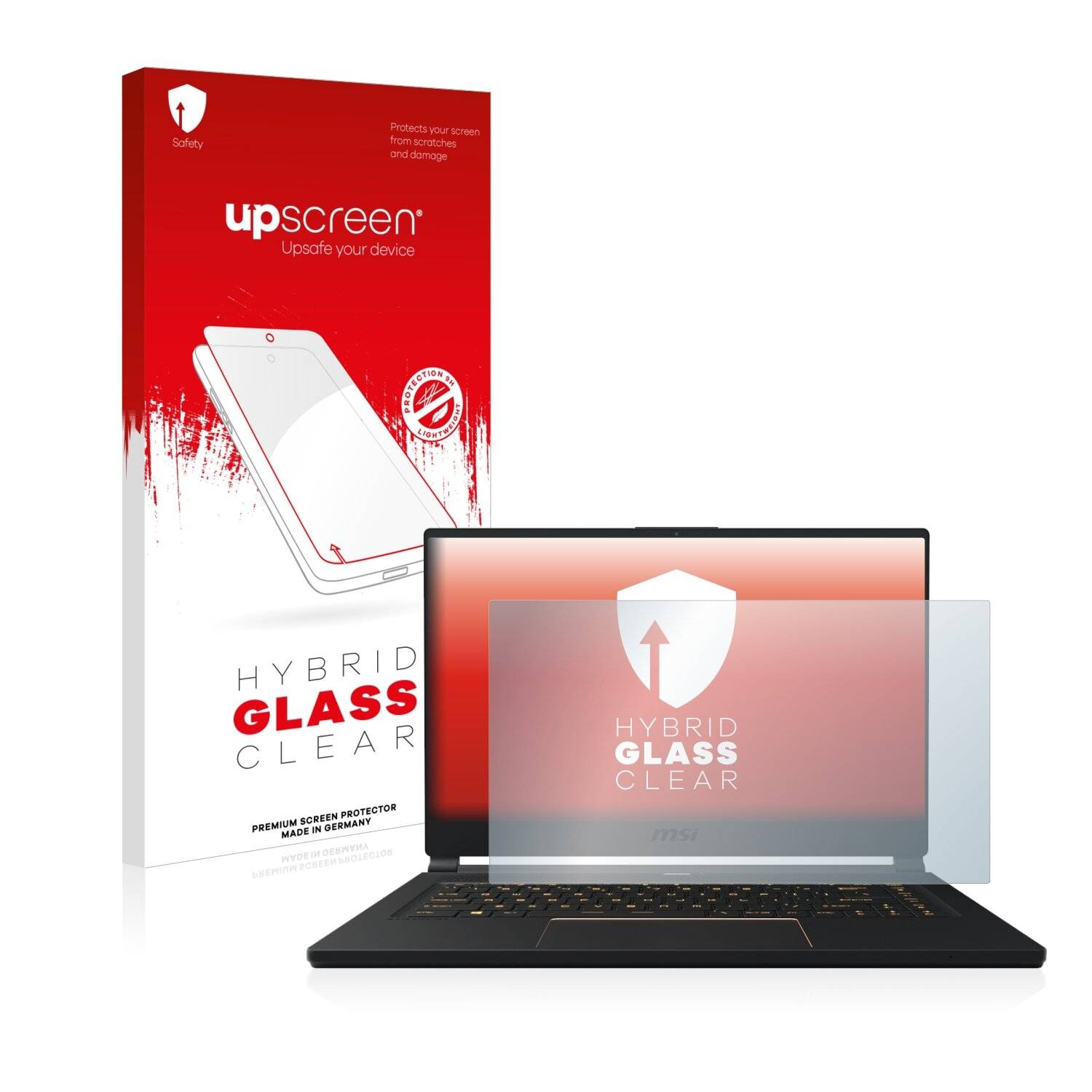 upscreen Hybrid Glass Clear Premium Schutzglas Folie für MSI GE75