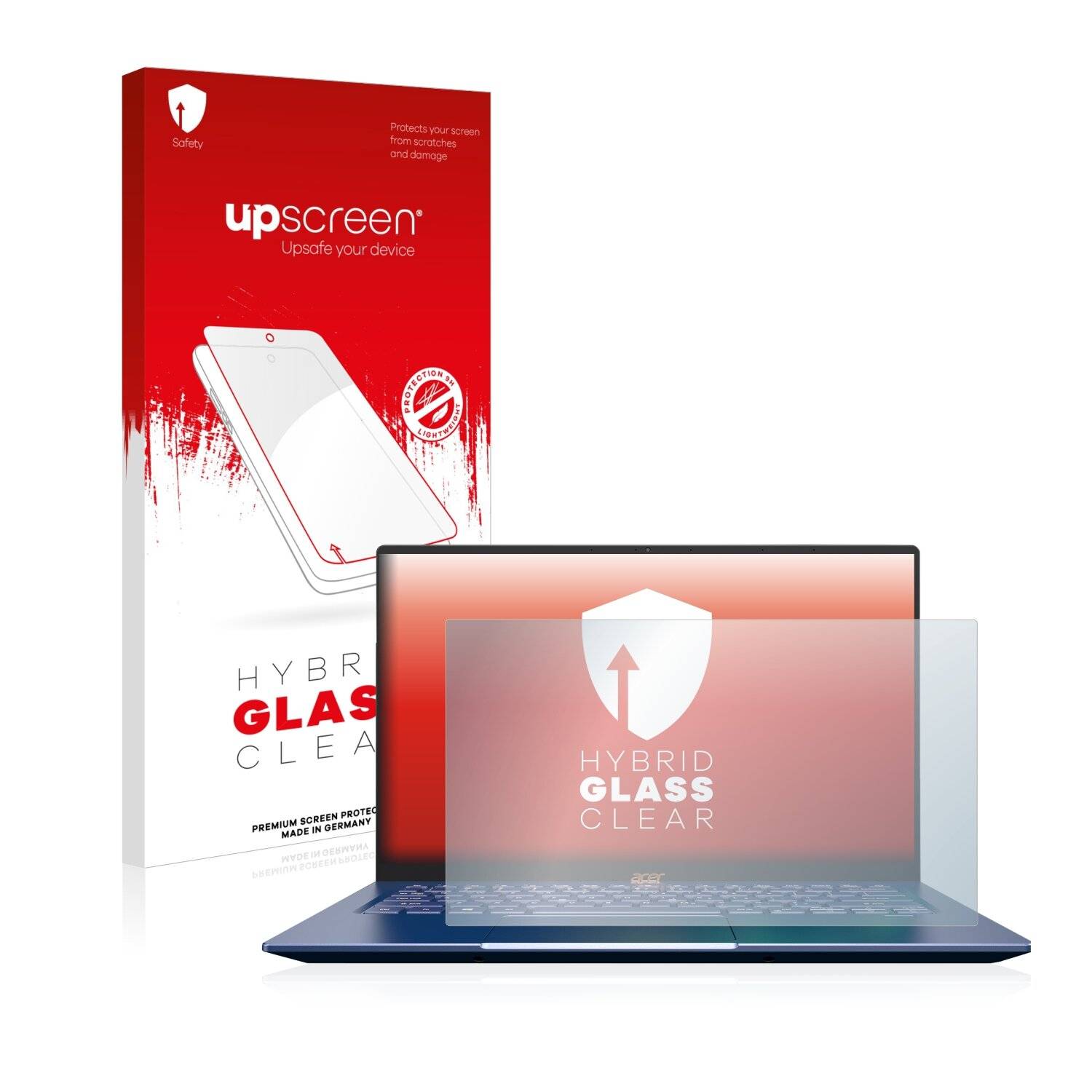 upscreen Hybrid Glass Clear Premium Schutzglas Folie für Acer Swift 5