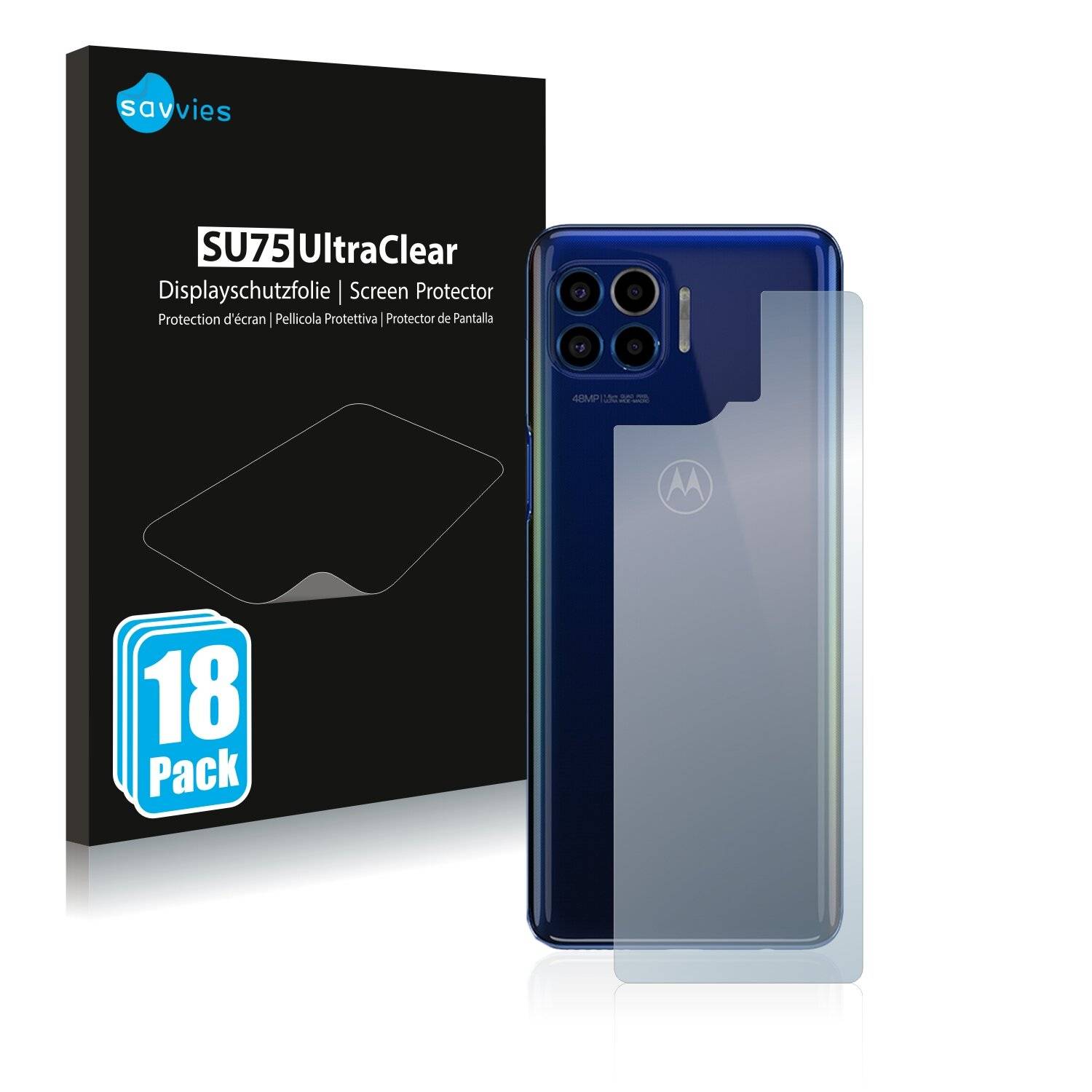 18x Savvies SU75 Displayschutzfolie für Motorola One 5G