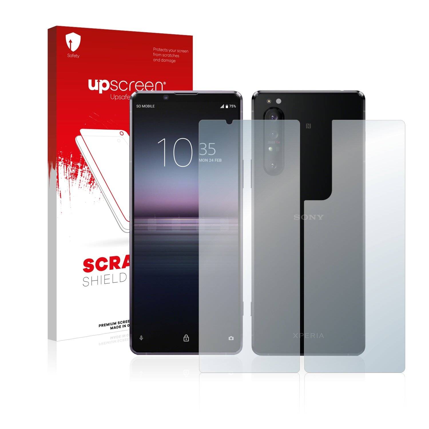 upscreen Scratch Shield Clear Premium Displayschutzfolie für Sony Xperia 1 II (Vorder +