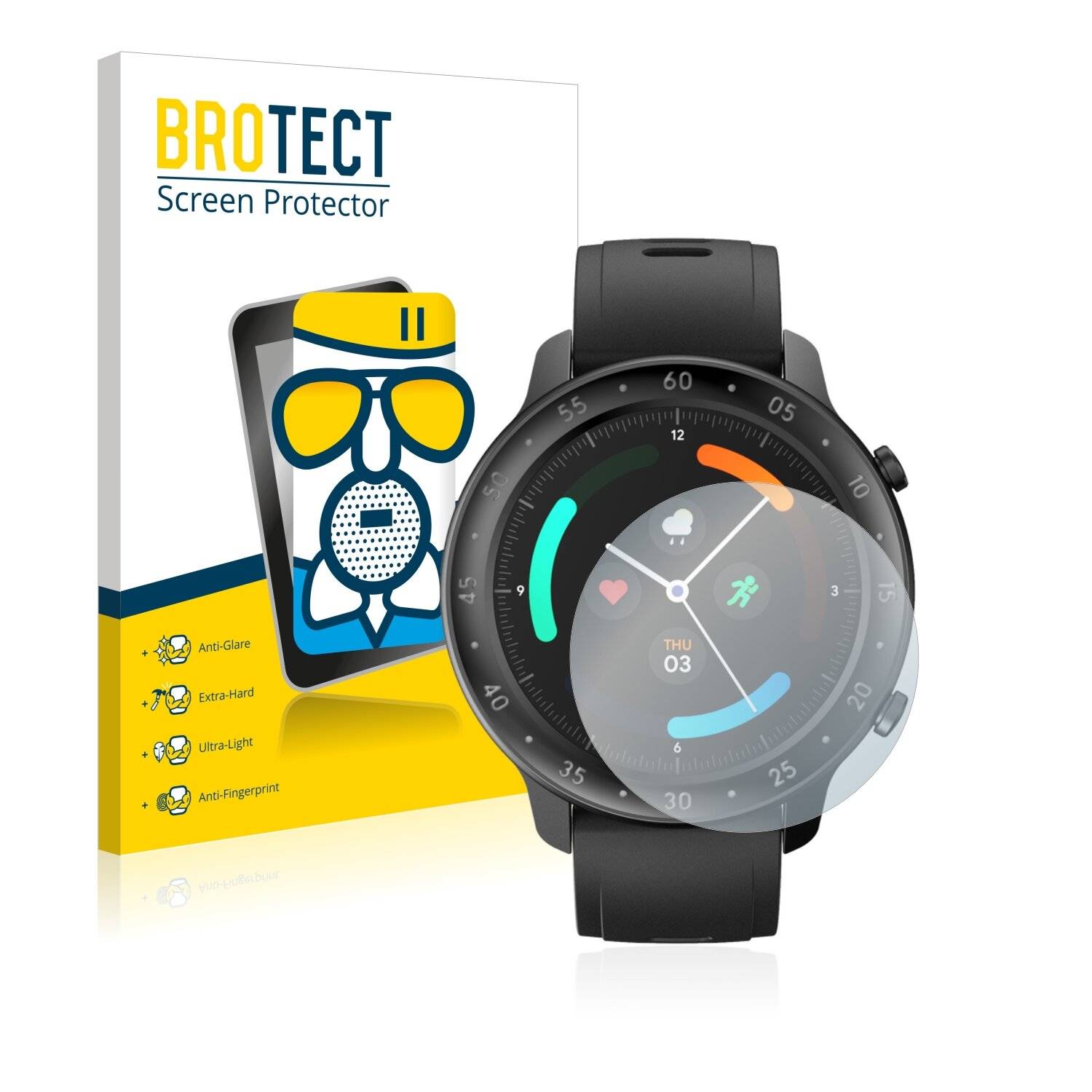 BROTECT AirGlass Matte Schutzglas Folie für Mobvoi Ticwatch