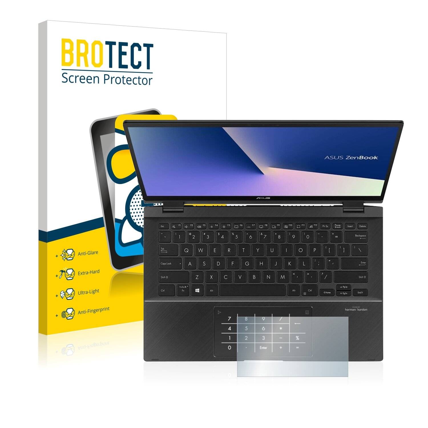 BROTECT AirGlass Matte Schutzglas Folie für Asus ZenBook Flip 14 UX463FA (Touch