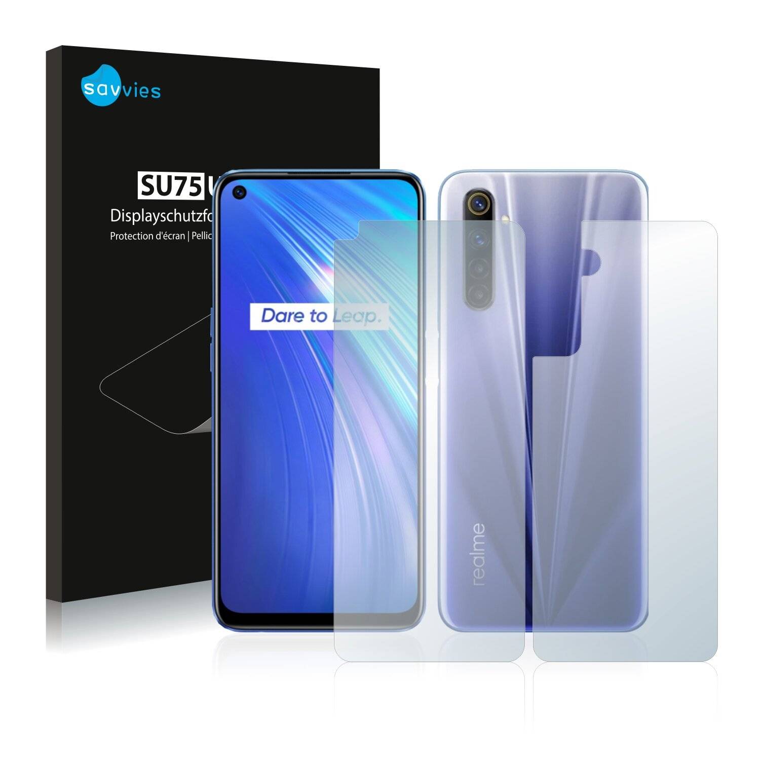 18x Savvies SU75 Displayschutzfolie für Realme 6 (Vorder +